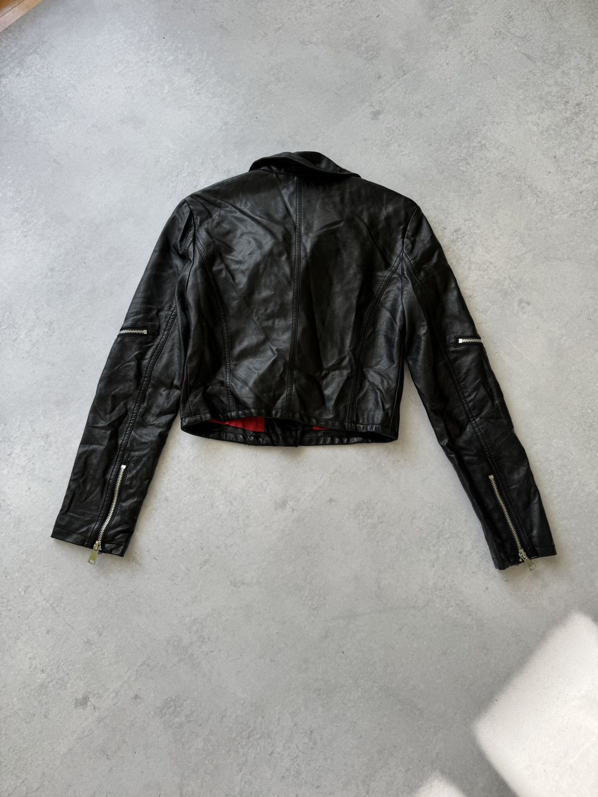 If Six Was Nine Rare Vintage Genuine Leather Cropped Jacket Avant Garde Size XS / US 0-2 / IT 36-38 - 6 Thumbnail