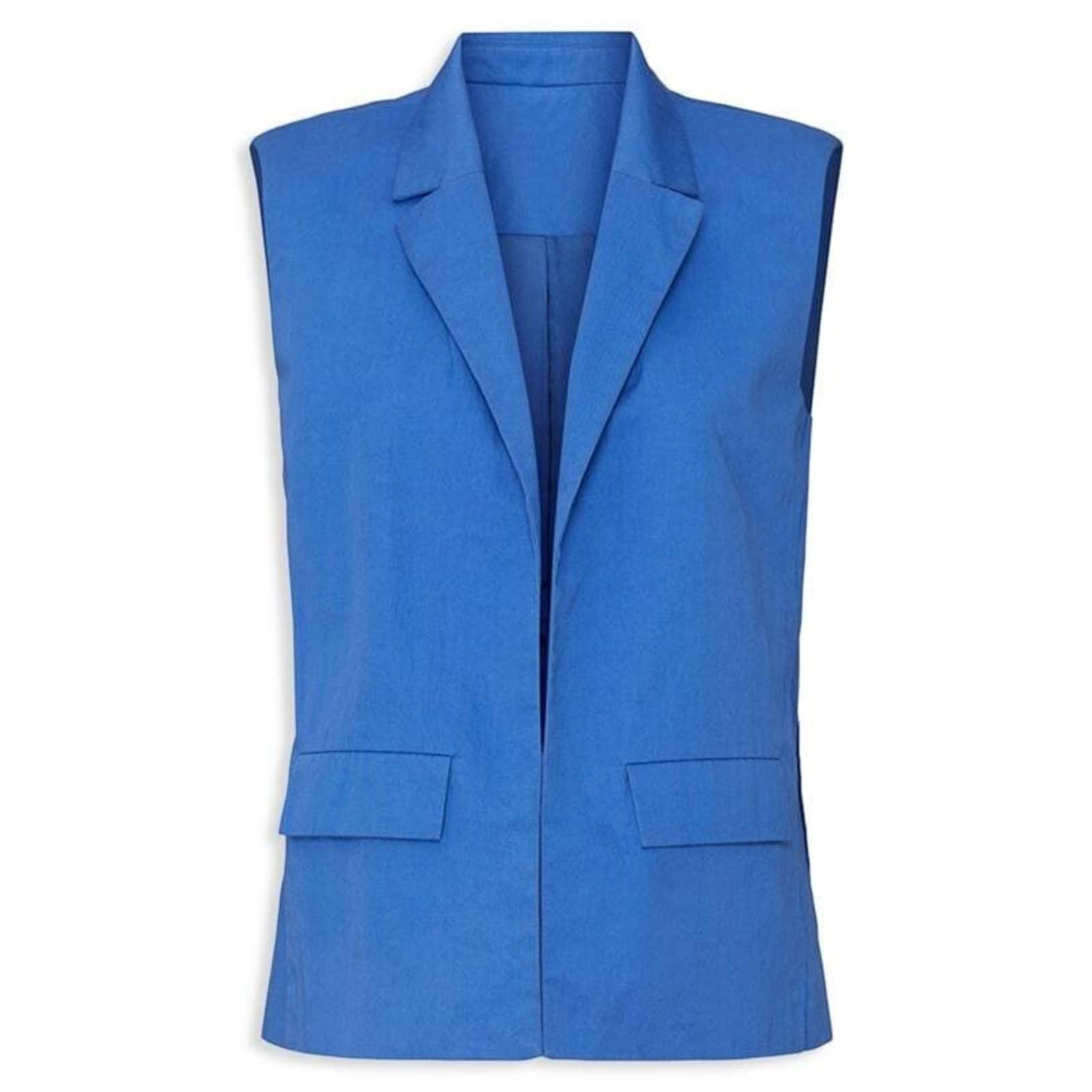 Jason Wu Womens Notch Lapel Blue Vest Size 8