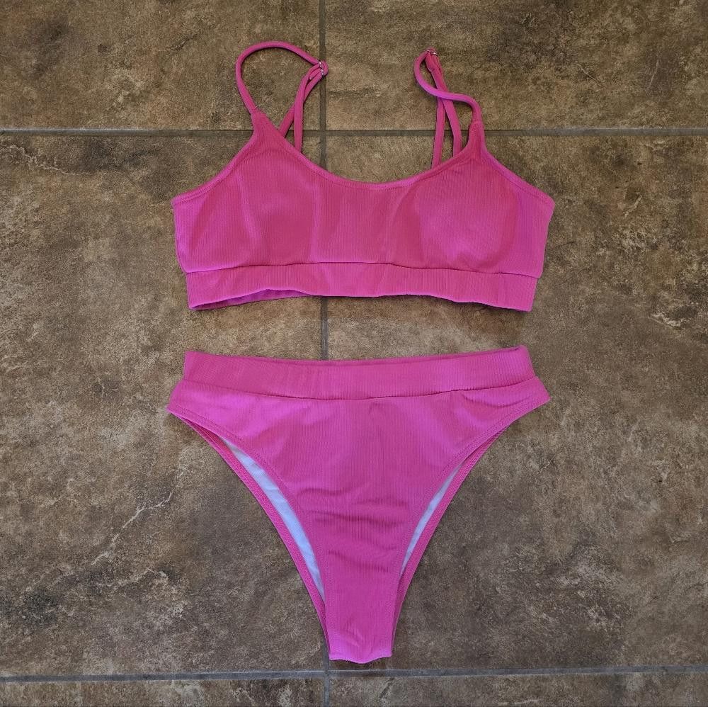 Shein Pink Neon SHEIN Bikini Set Size ONE SIZE - 3 Thumbnail