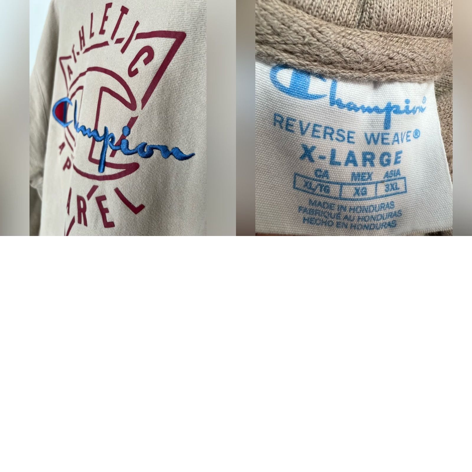 Champion Champion Reverse Weave Hoodie Size XL Beige Stacked Heritage Embroidered Pullover Mens Size US XL / EU 56 / 4 - 8 Thumbnail