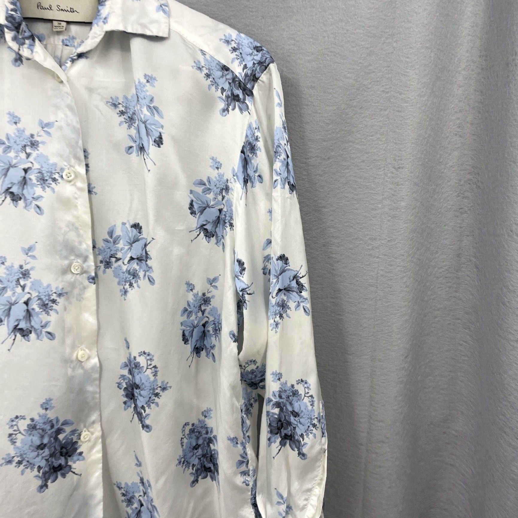 Paul Smith VINTAGE Paul Smith Mens Shirt Long Sleeve Button Front Floral Rayon Blue 90s Mens Size US M / EU 48-50 / 2 - 5 Thumbnail