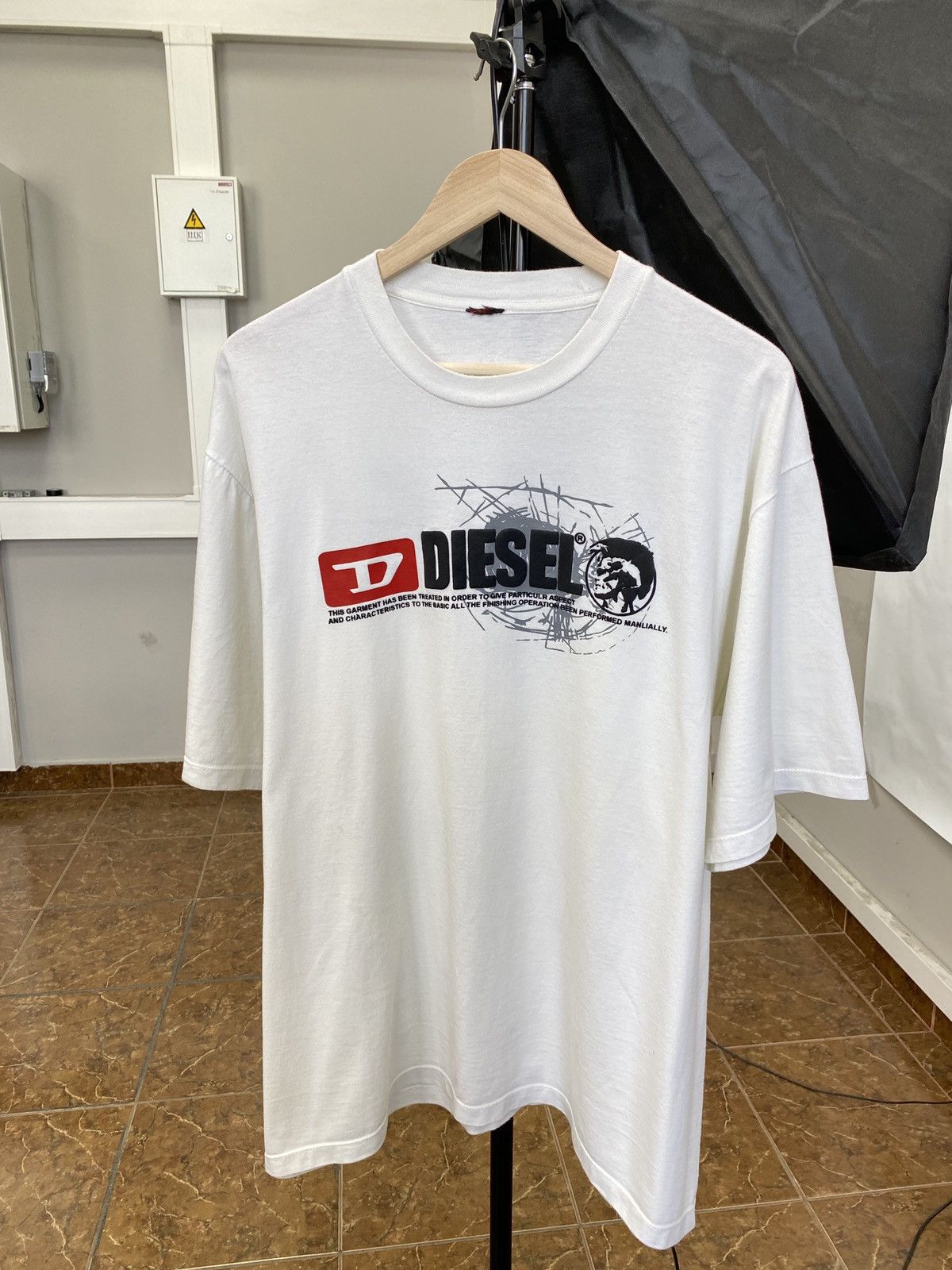 Diesel 🇺🇸 Vintage 90s Diesel Y2K Big logo T-Shirt Retro Rare Hype Size US XXL / EU 58 / 5 - 1 Thumbnail