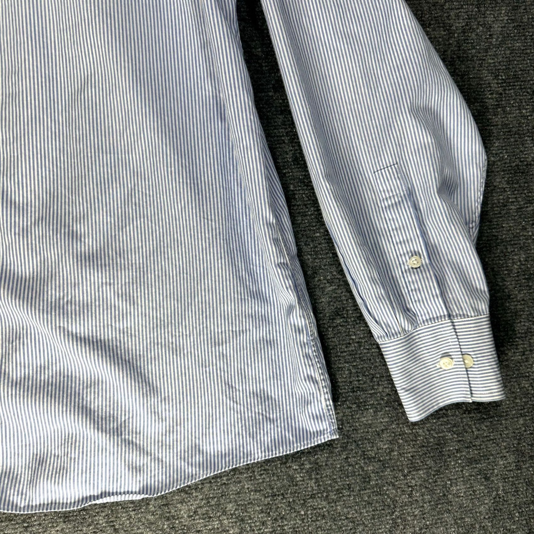 Michael Kors Michael Kors Mens XL Blue White Stripe Cotton Button Up Shirt Long Sleeve Size US XL / EU 56 / 4 - 3 Thumbnail