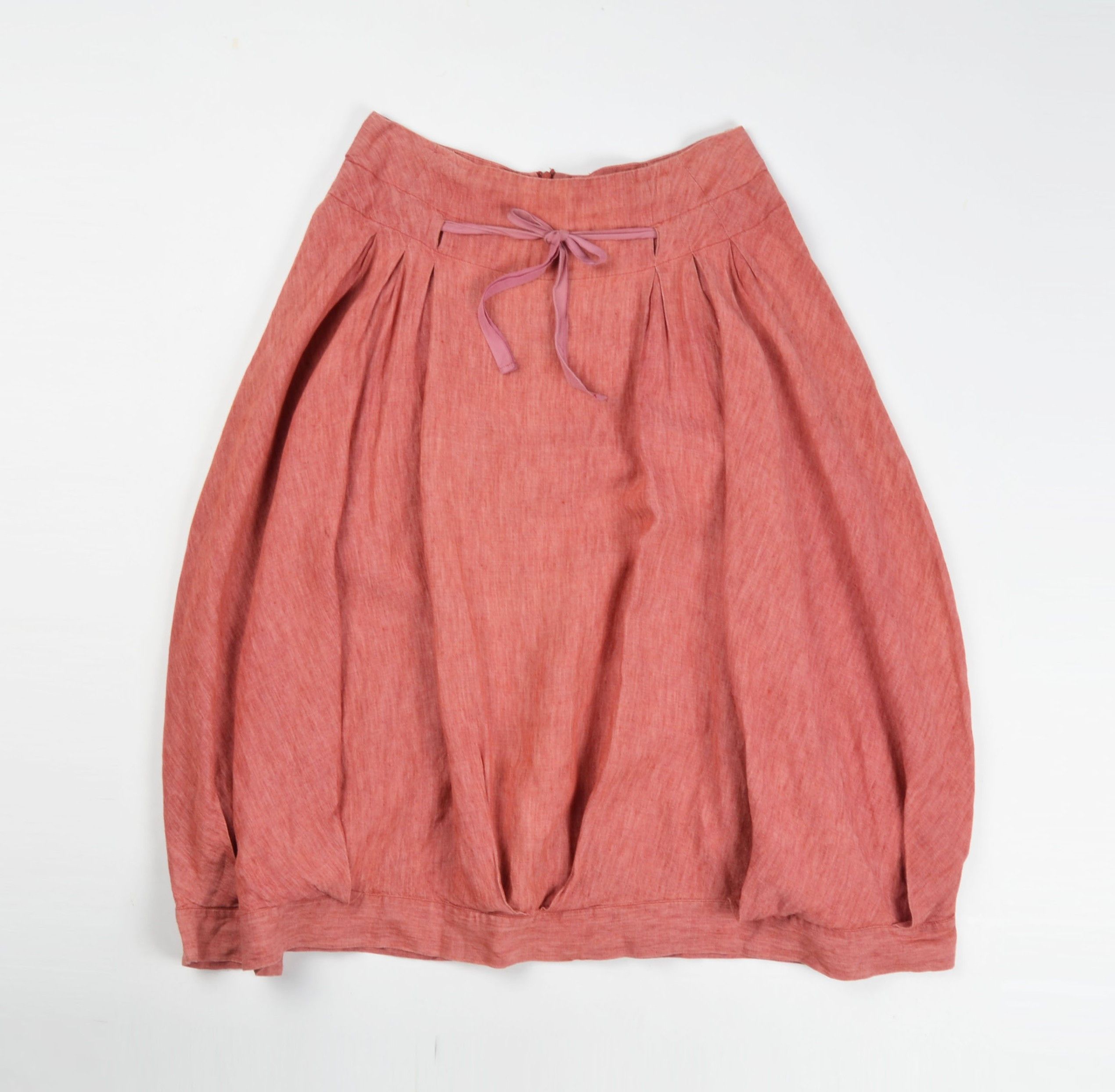 Vintage Vintage Lilith Y2K Linen Bubble Midi Skirt Size 30" / US 8 / IT 44 - 4 Thumbnail