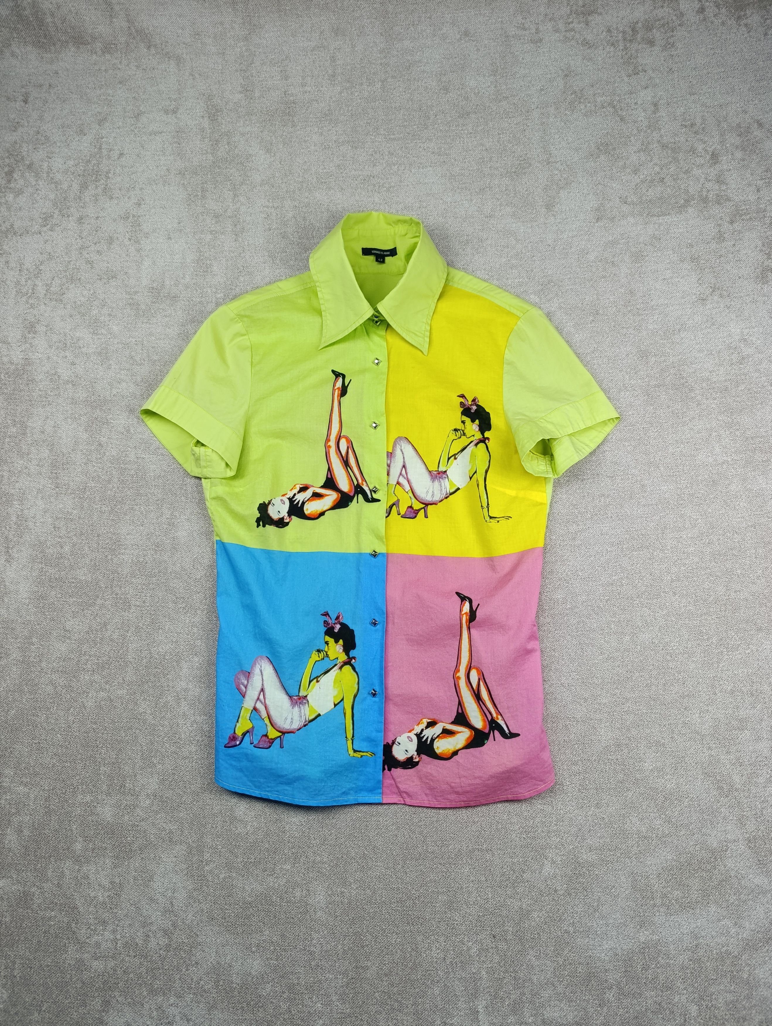 Versace Y2K DONATELLA VERSACE COLOURFUL 2000'S POP ART SHIRT Size M / US 6-8 / IT 42-44 - 1 Thumbnail