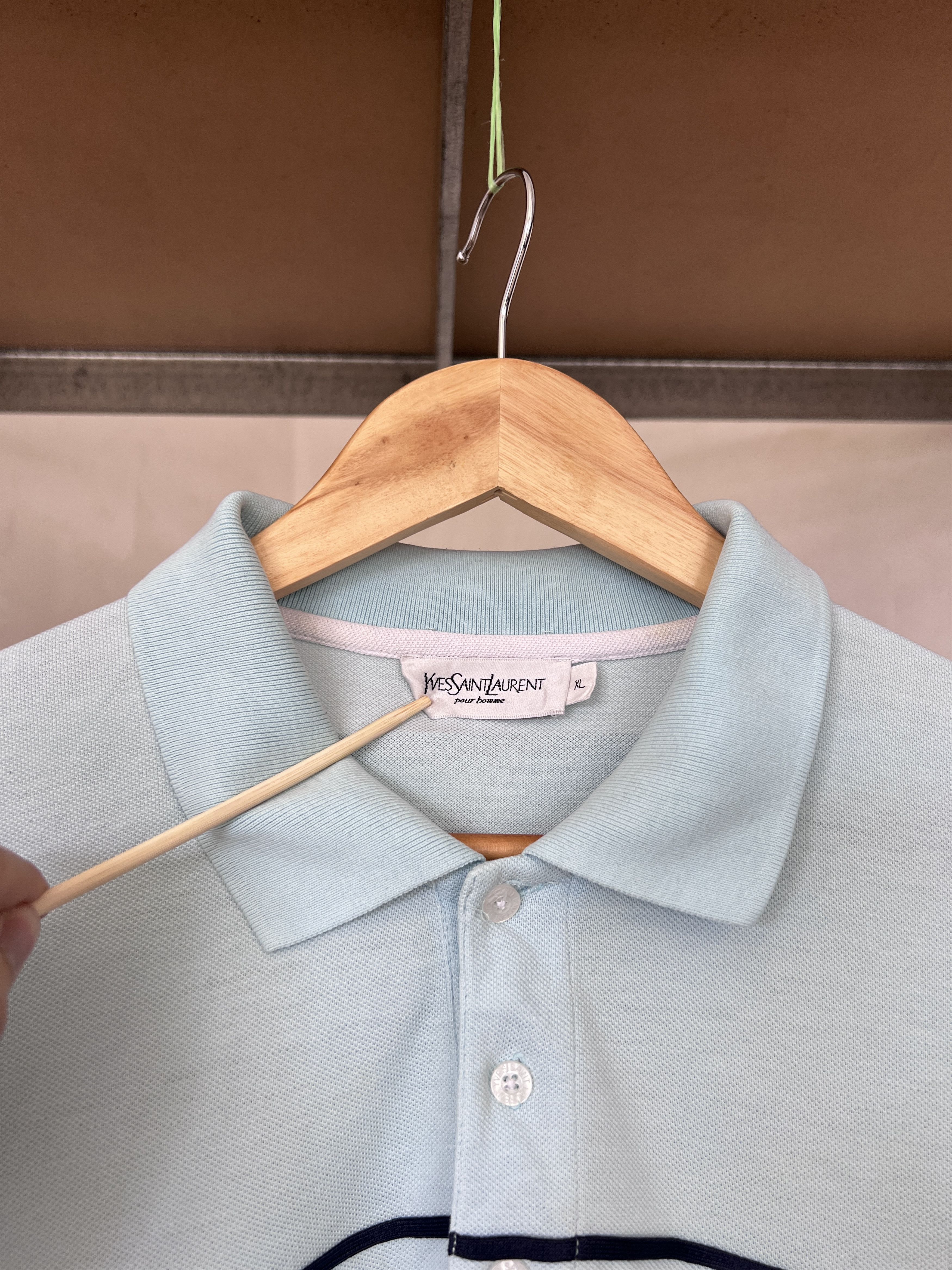 Yves Saint Laurent Yves Saint Laurent 90s Vintage Big Logo Polo Shirt Size US XL / EU 56 / 4 - 3 Thumbnail