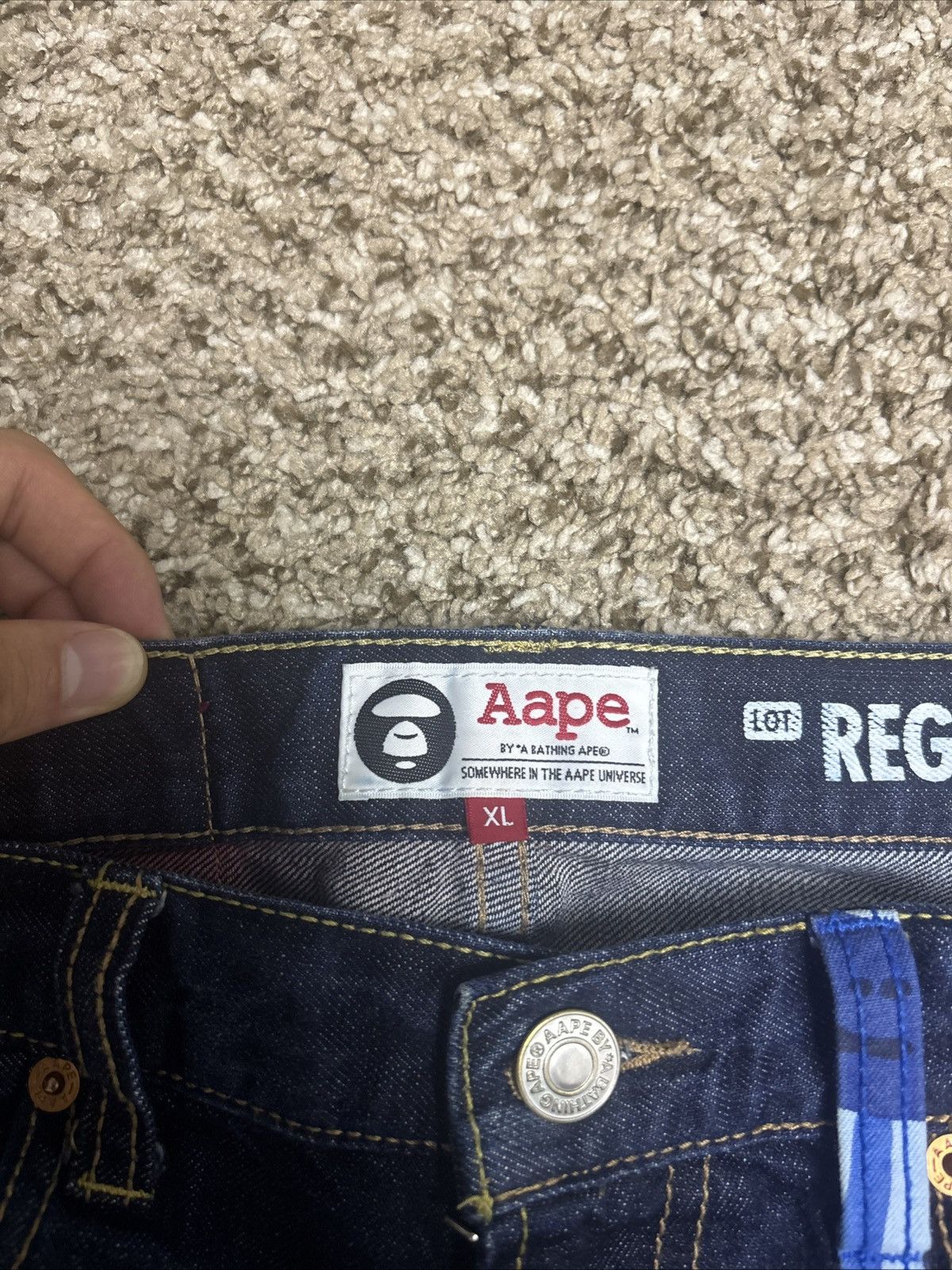 Aape Aape by a Bathing Ape blue camo denim Short embroidered Size US 36 / EU 52 - 3 Thumbnail