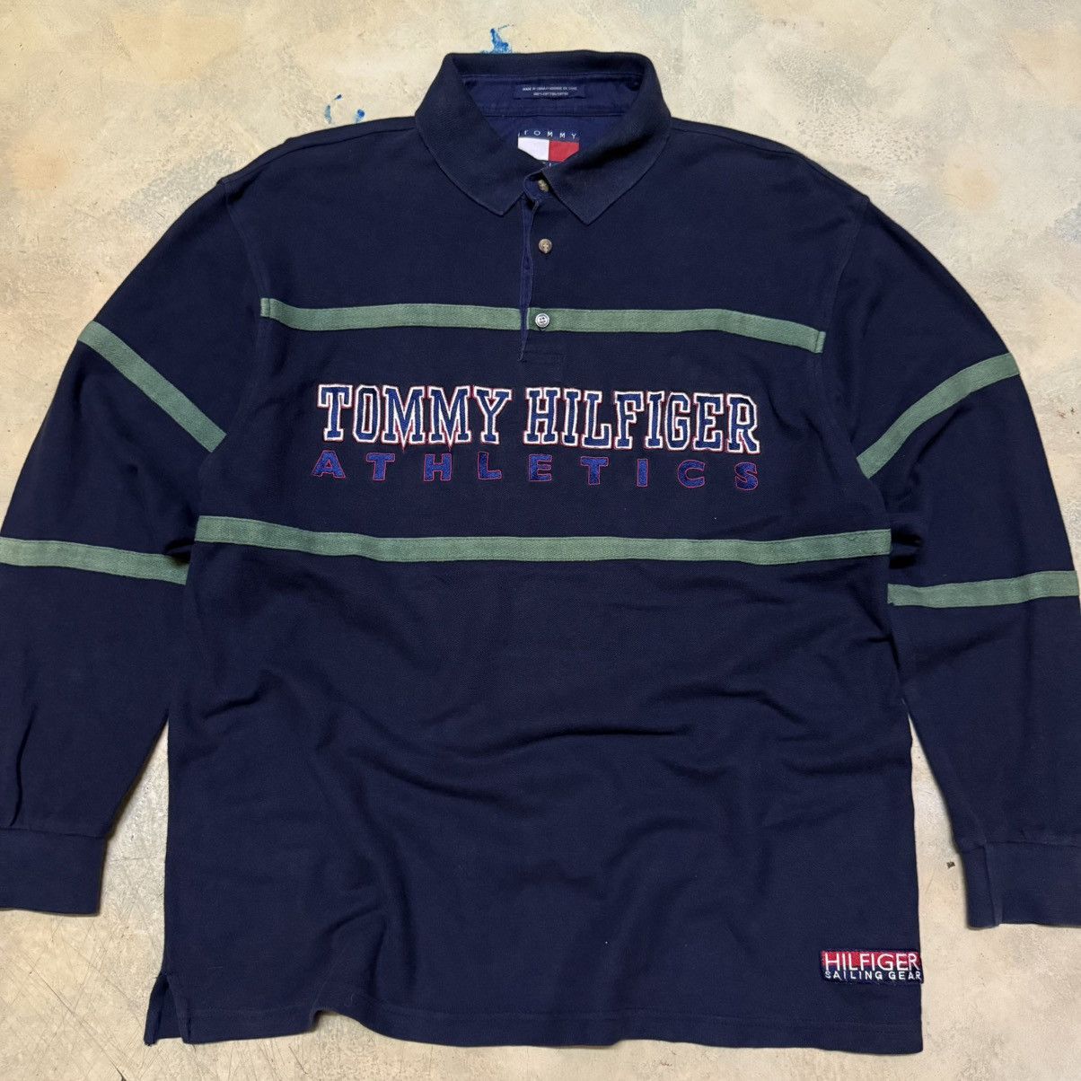 Tommy Hilfiger × Vintage Vintage Tommy Hilfiger Big Logo Spell-out Long Sleeve Shirt Size US L / EU 52-54 / 3 - 3 Thumbnail