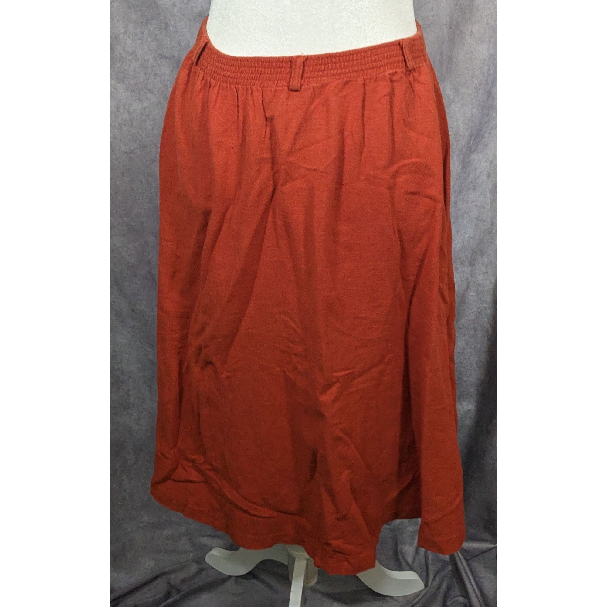 Other Vintage Cottagecore West Coast Connection Rust Midi Skirt Size 26" / US 2 / IT 38 - 6 Thumbnail