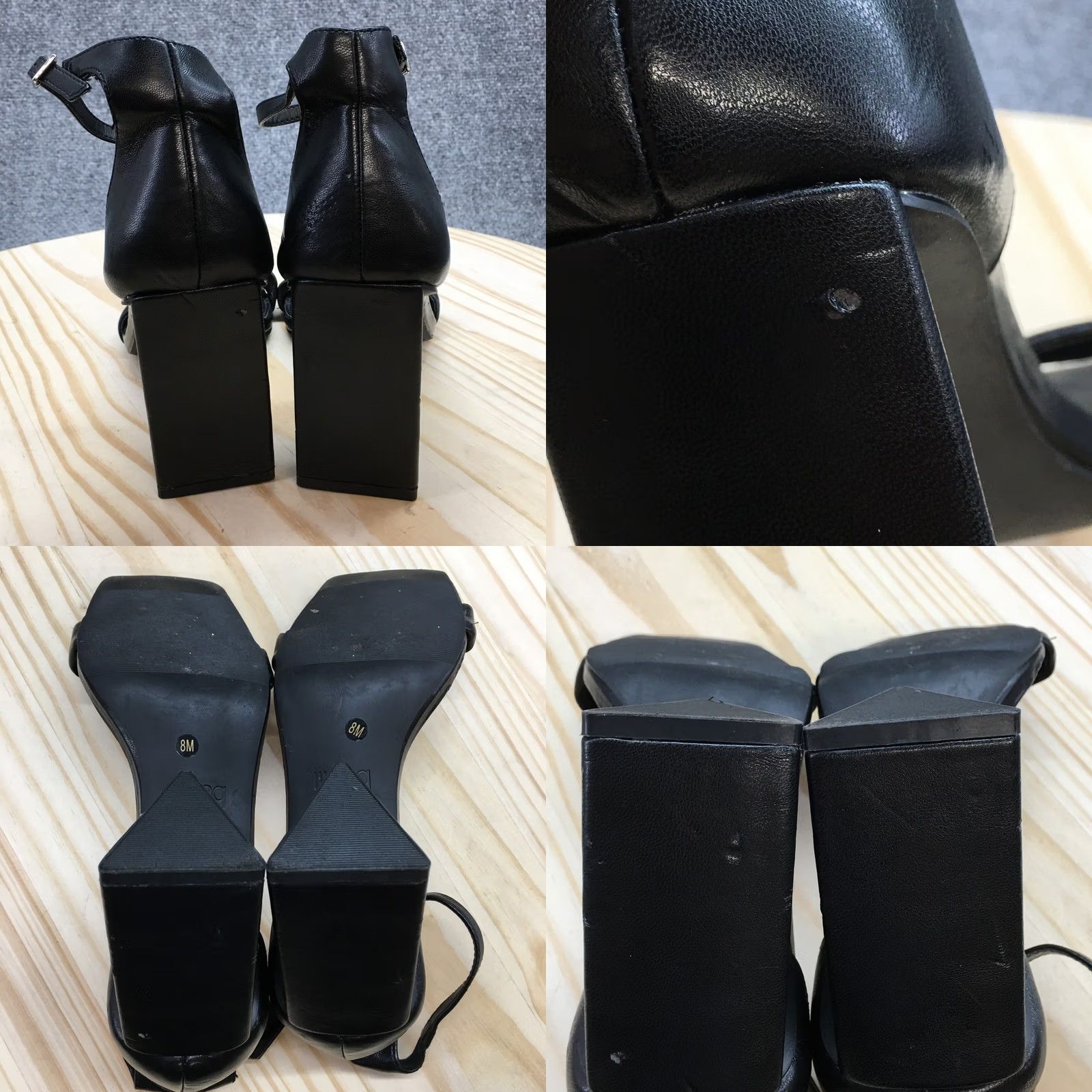 Bar III Bar III Heels Womens 8 M Black Faux Leather Ankle Strap Casual Block Heel NEW Size US 8 / IT 38 - 10 Thumbnail