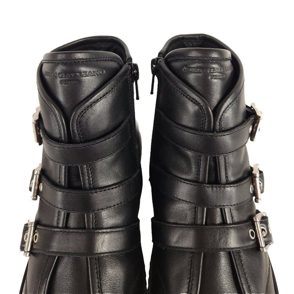 John Galliano John Galliano Paris Three Buckle Leather Ankle Boots 35 5 Size US 5 / IT 35 - 4 Thumbnail