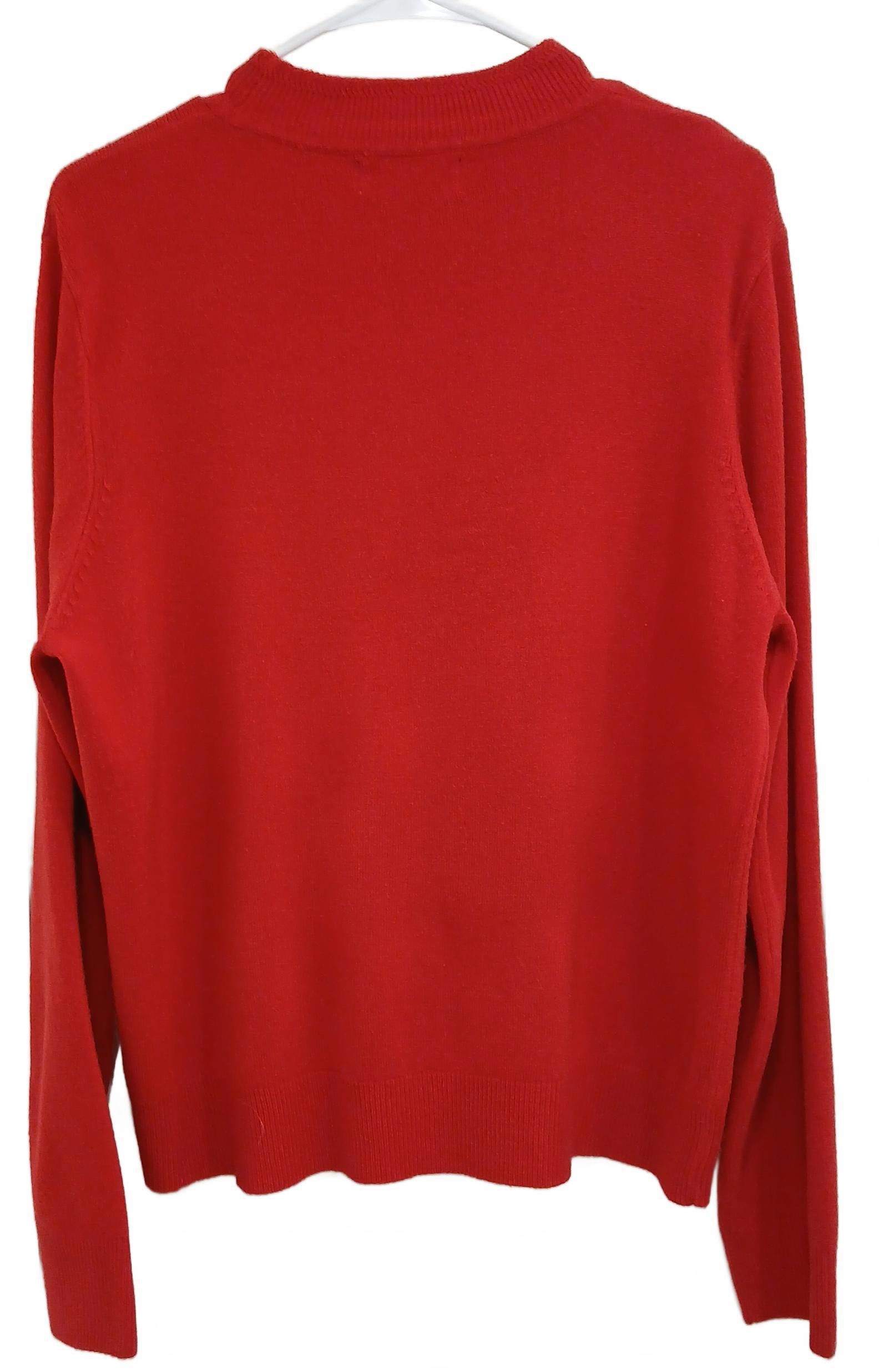 Designer Red Knit Sweater Sag Harbor Women's Extra Large Size XL / US 12-14 / IT 48-50 - 9 Thumbnail
