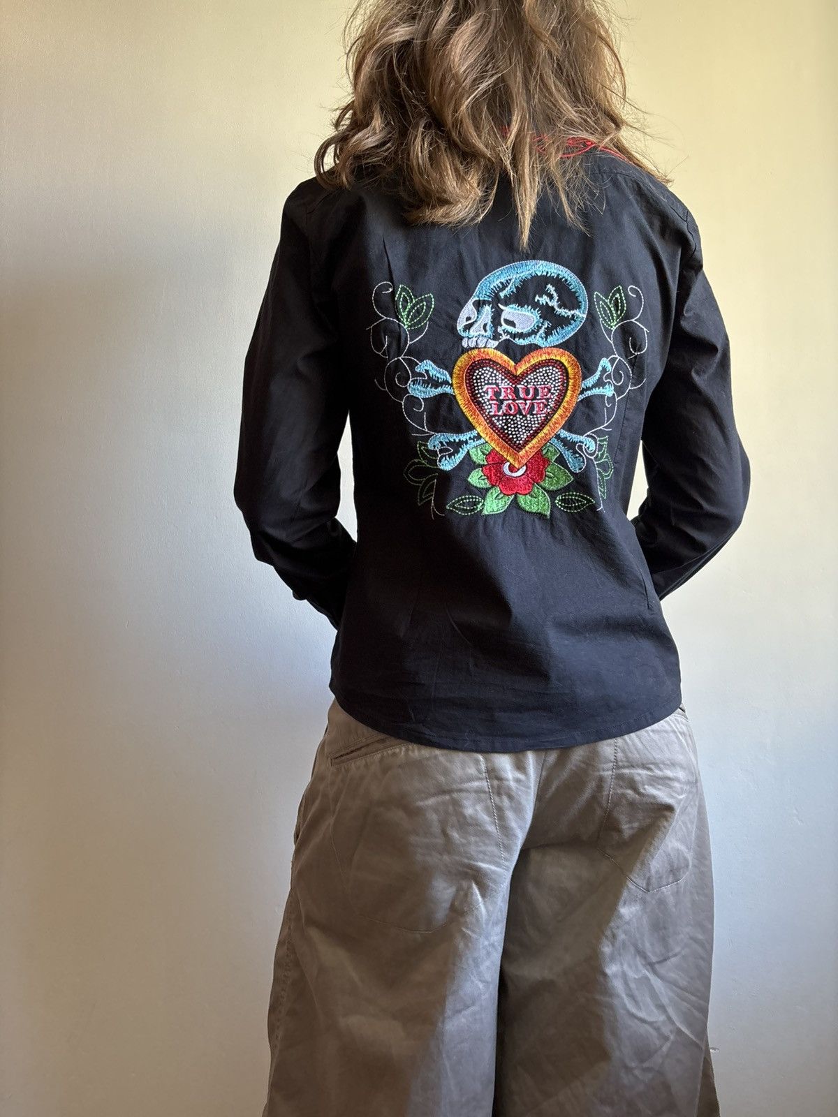 Christian Audigier Vintage Y2K 90s Ed Hardy True To My Love Shirt Longsleeve Size S / US 4 / IT 40 - 1 Thumbnail