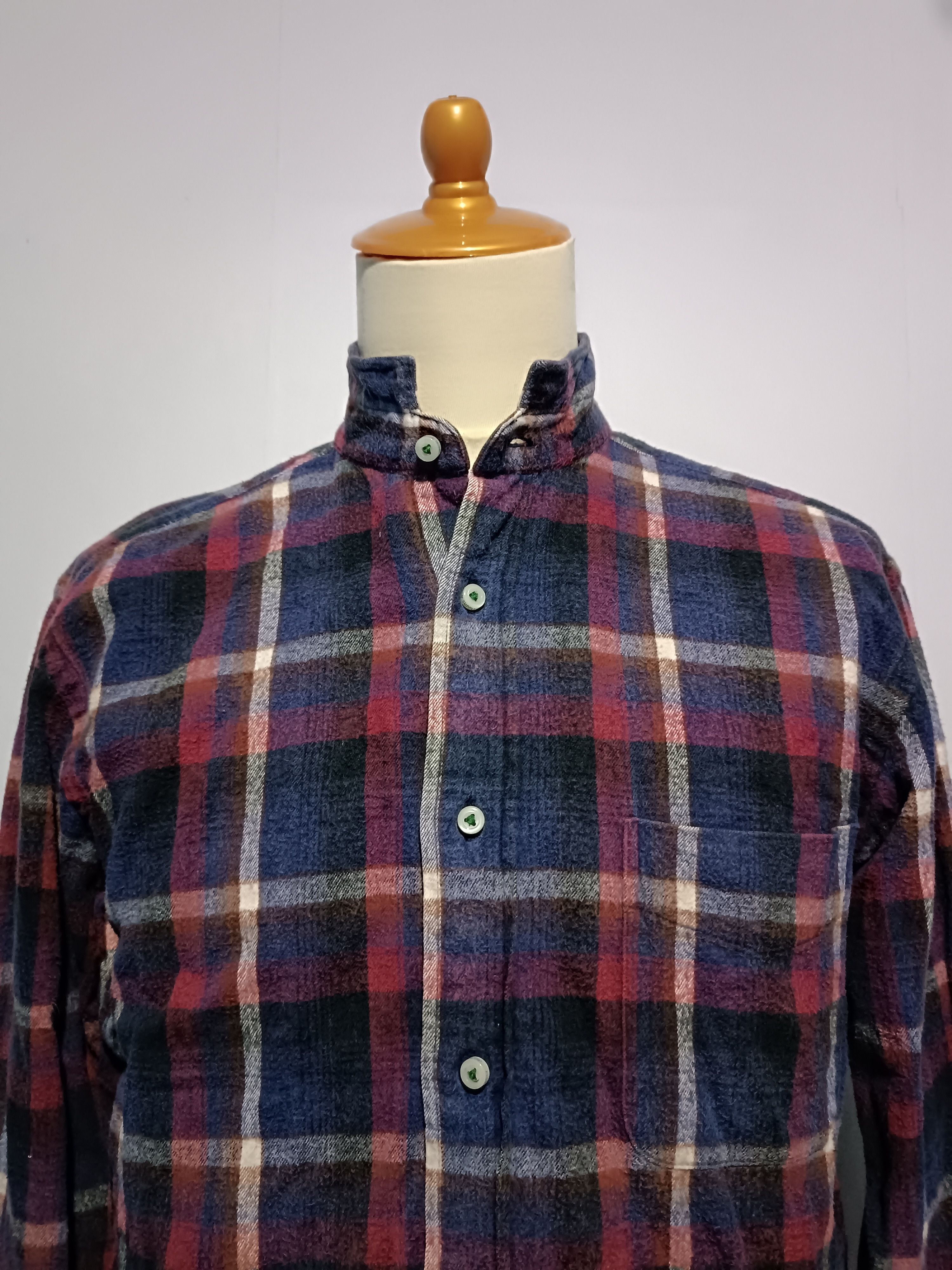 45rpm × Japanese Brand Union Supply Distressed Flannel Plaid Shirt Size US M / EU 48-50 / 2 - 3 Thumbnail