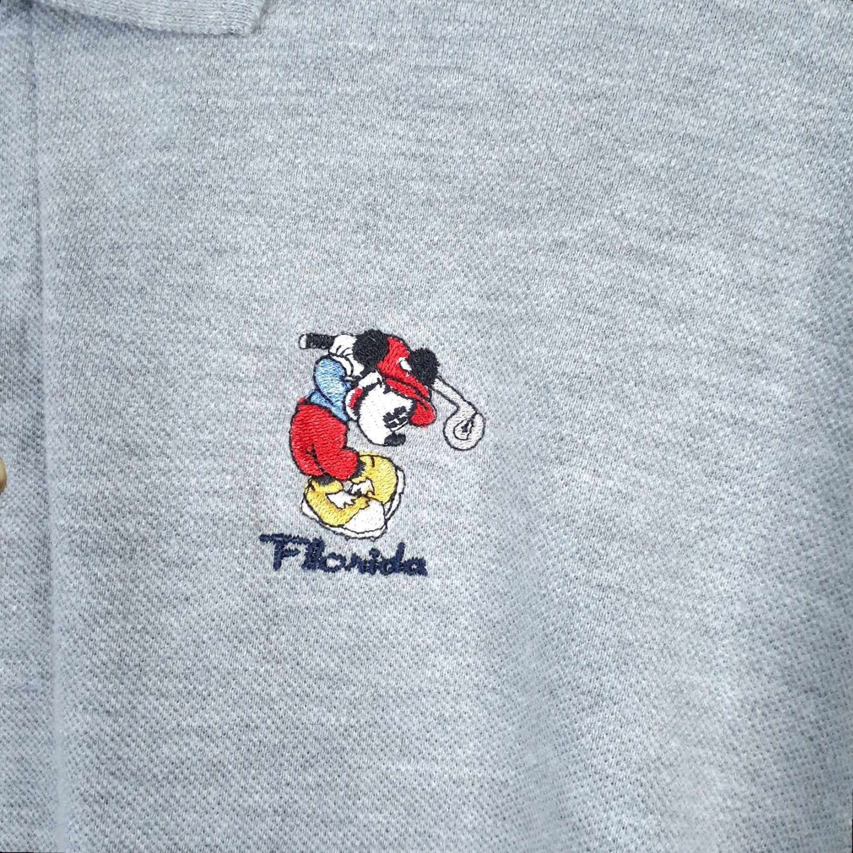 Vintage Jerry Leigh Mickey Mouse Polo Shirt Golf Short Sleeve Mens Large Gray Size US L / EU 52-54 / 3 - 2 Thumbnail