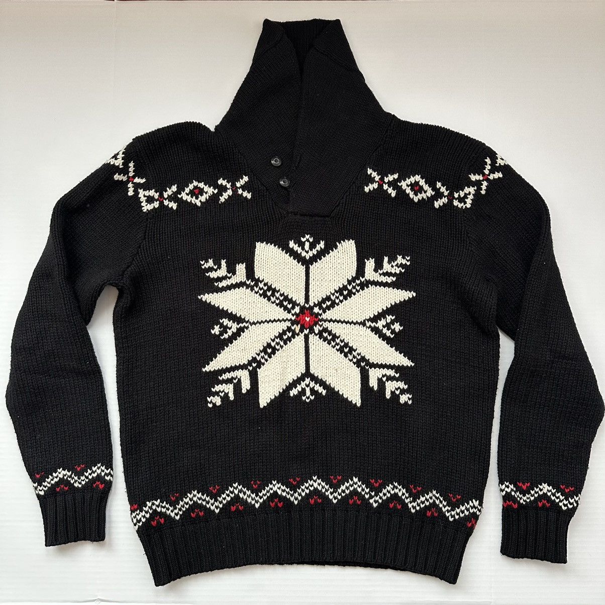 Polo Ralph Lauren Vintage Polo Ralph Lauren Snowflake Cashmere Blend Sweater Size US L / EU 52-54 / 3 - 2 Thumbnail