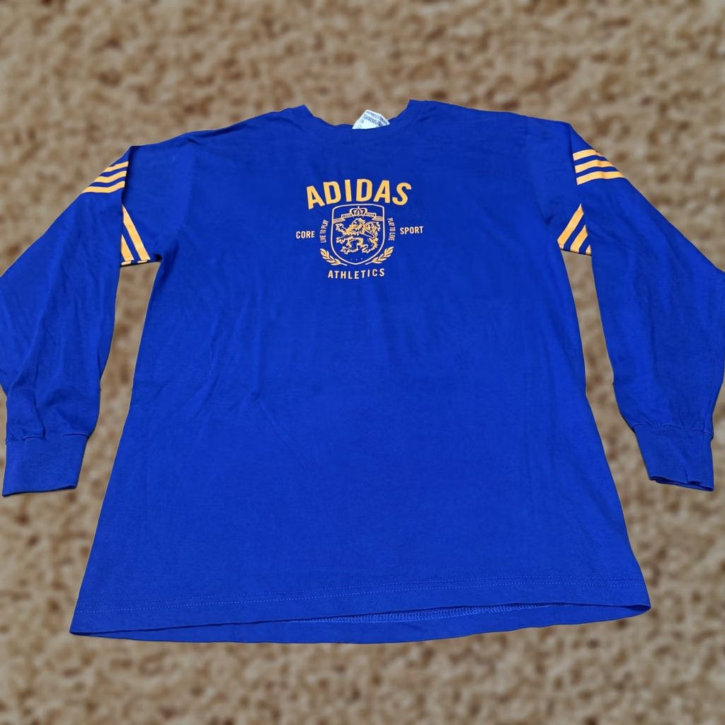 Adidas Adidas Shirt Mens Medium Blue Long Sleeve Core Sport Athletics Crest Graphic Size US M / EU 48-50 / 2 - 1 Thumbnail