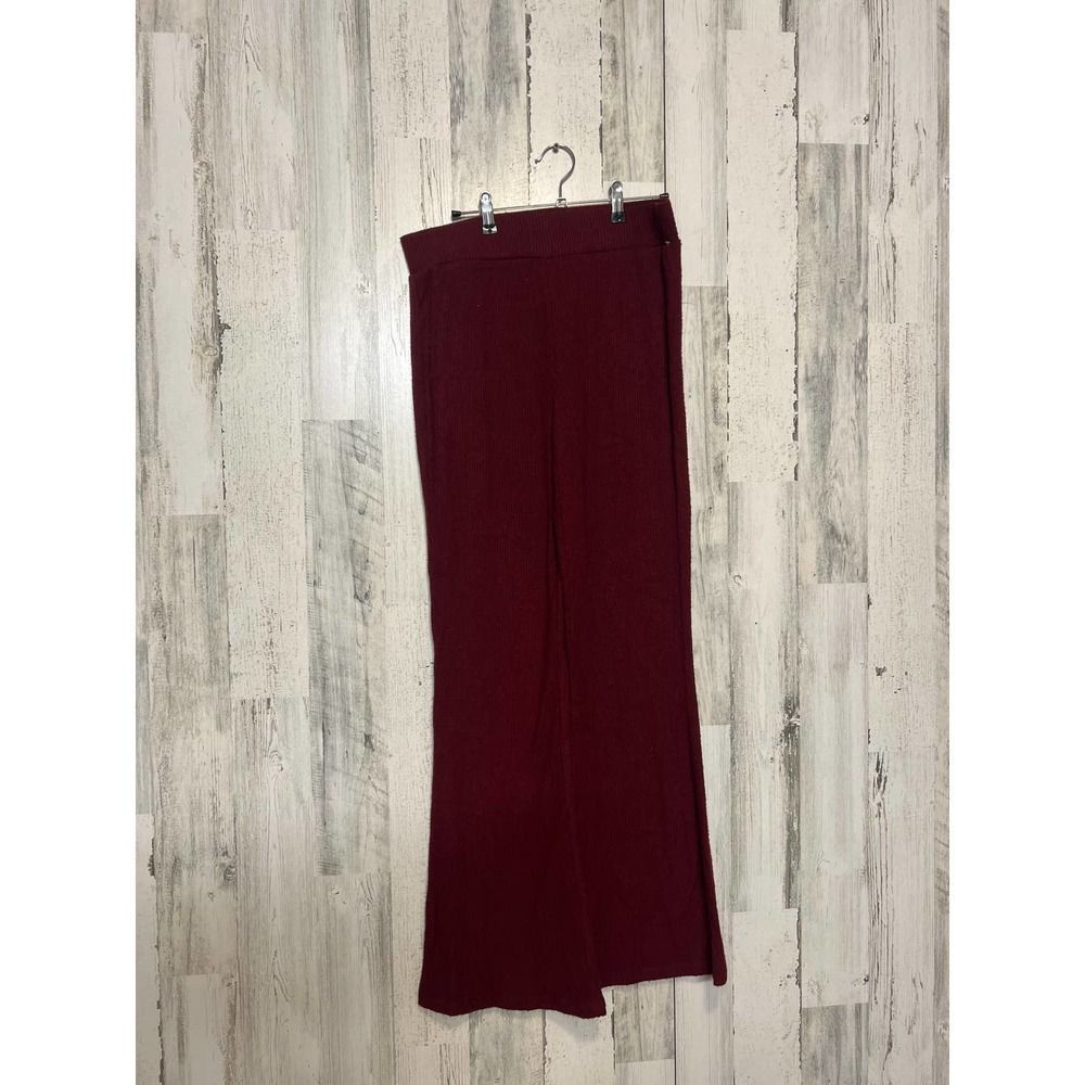 Other Maurices Burgundy Ribbed Knit Flare Pants | Soft Stretch Lou Size 28" / US 6 / IT 42 - 1 Thumbnail