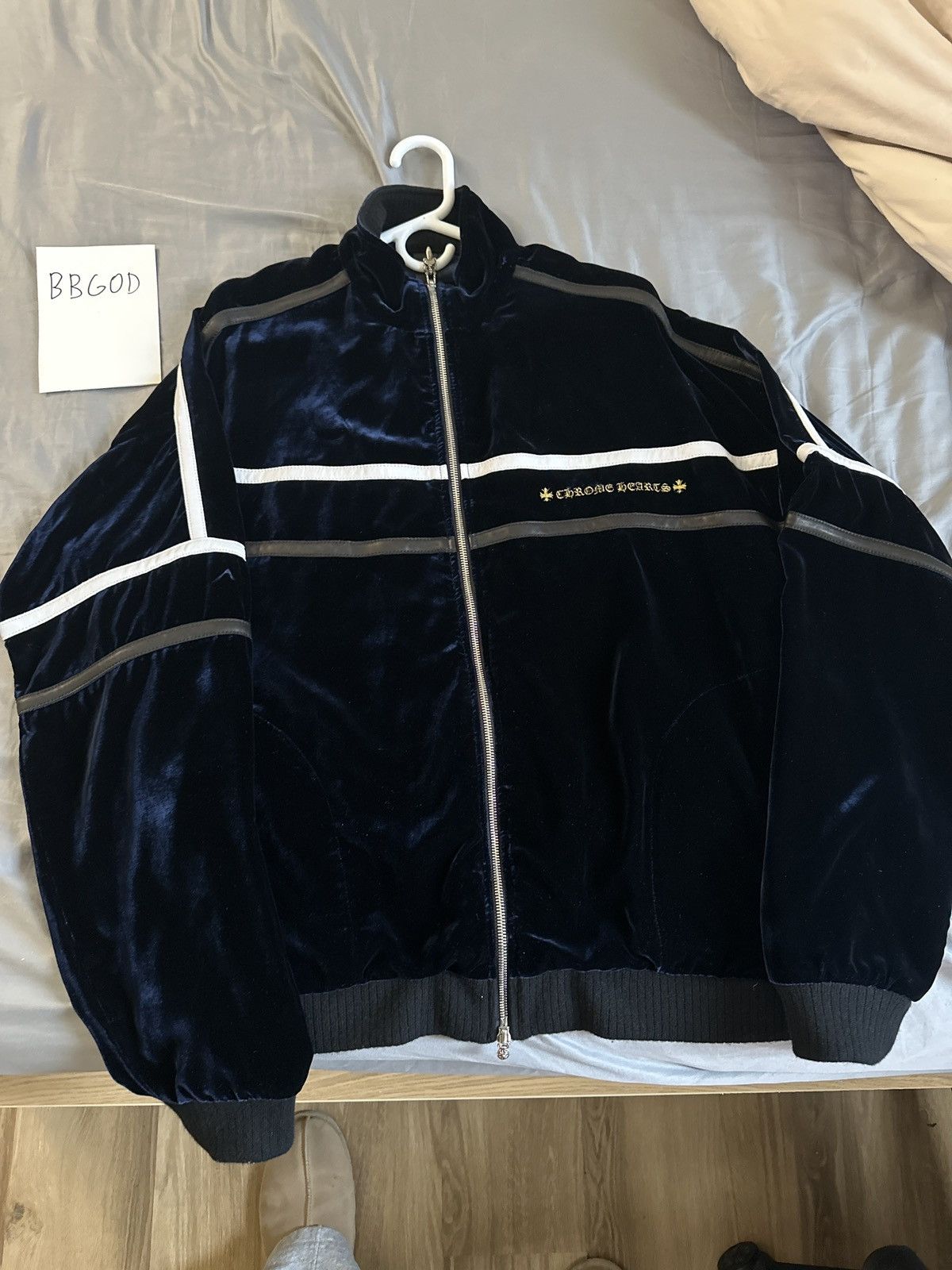 Chrome Hearts Chrome Hearts Navy Velour Jacket “So It Goes” Size US L / EU 52-54 / 3 - 1 Thumbnail