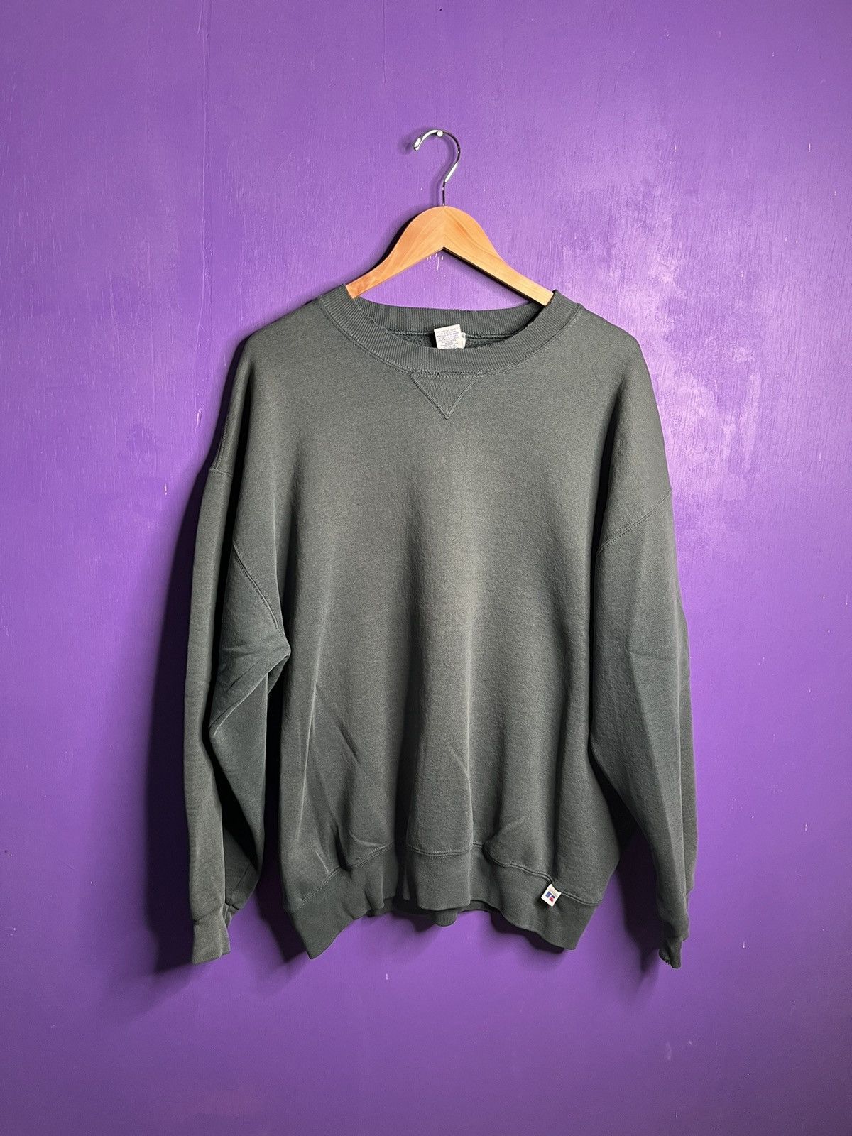 Russell Athletic × Vintage Vintage 90s Russell athletic faded green sweatshirt Size US XXL / EU 58 / 5 - 1 Thumbnail