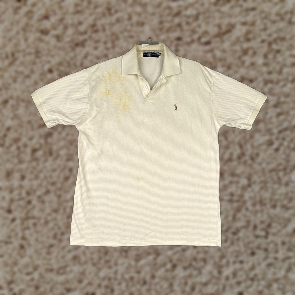 Ralph Lauren Ralph Lauren Polo Shirt Adult 2XL Ivory Floral 100% Cotton Size US XXL / EU 58 / 5 - 1 Thumbnail