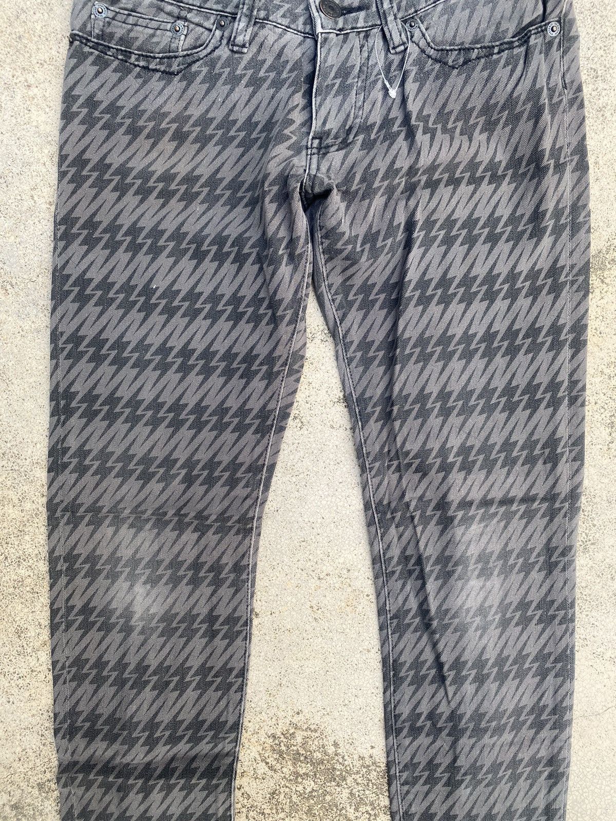 Hysteric Glamour × If Six Was Nine Hysteric Glamour Fullprint Thunder Punk Zipper Skinny Jeans Size US 27 - 7 Thumbnail