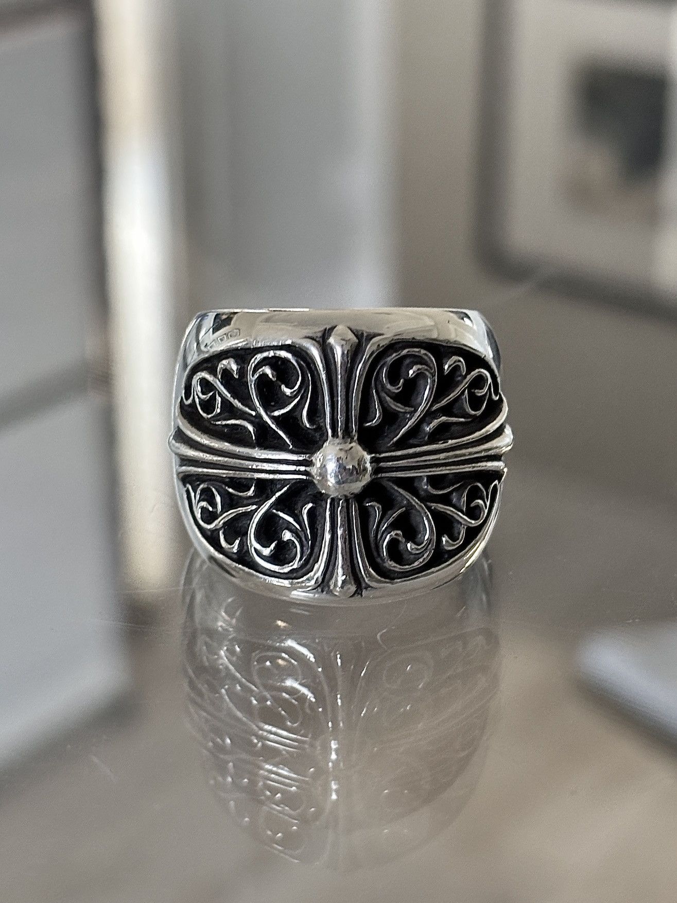 Chrome Hearts CHROME HEARTS | OVAL RING FLORAL LOGO | Grailed