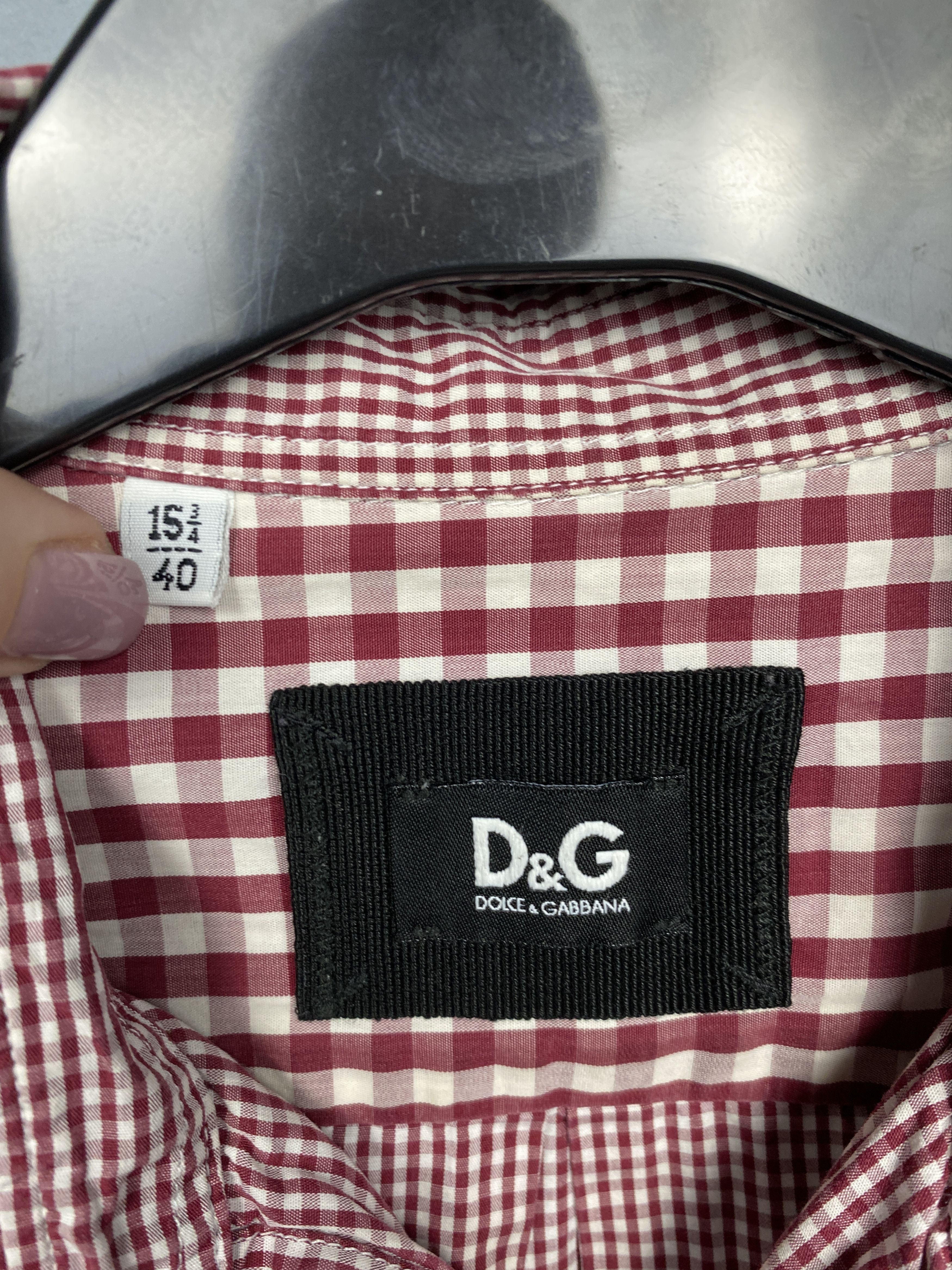 Dolce & Gabbana × Vintage Dolce & Gabbana Mens Long Sleeve Check Shirt Size US L / EU 52-54 / 3 - 3 Thumbnail