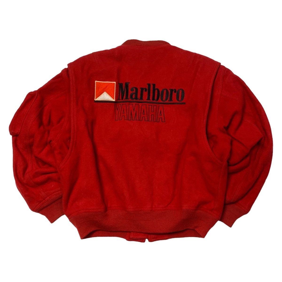 image of Marlboro Yamaha Bomber Jacket Embroidery in Red, Men's (Size Large)