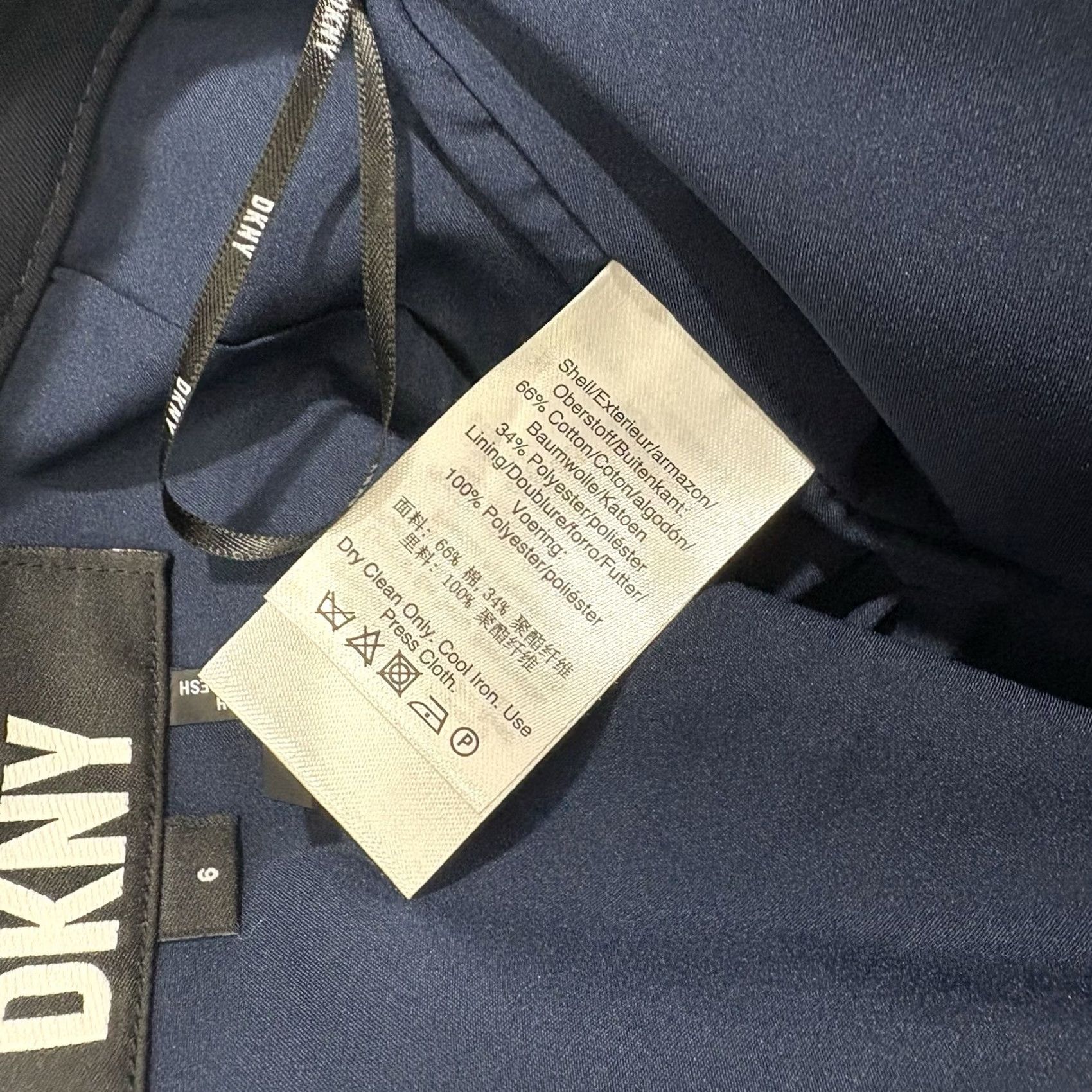 DKNY DKNY Skirt Pencil Navy Blue Knee Length Zip Back Belt Solid Career Office Regular 6 Women Size 28" / US 6 / IT 42 - 4 Thumbnail