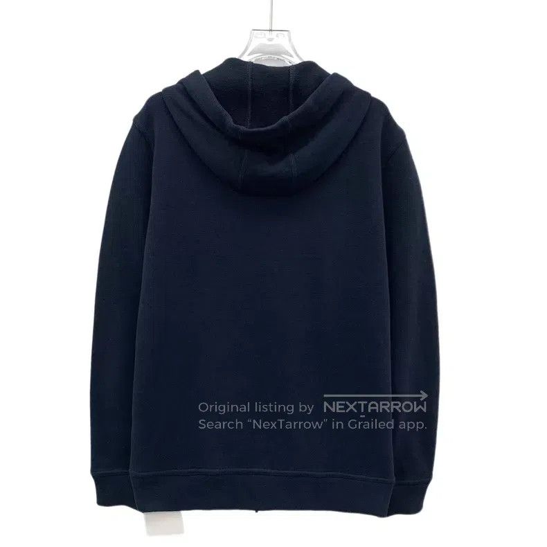 Loro Piana Loro Piana Navy blue logo embroidered cotton hooded drawst Size US M / EU 48-50 / 2 - 2 Thumbnail
