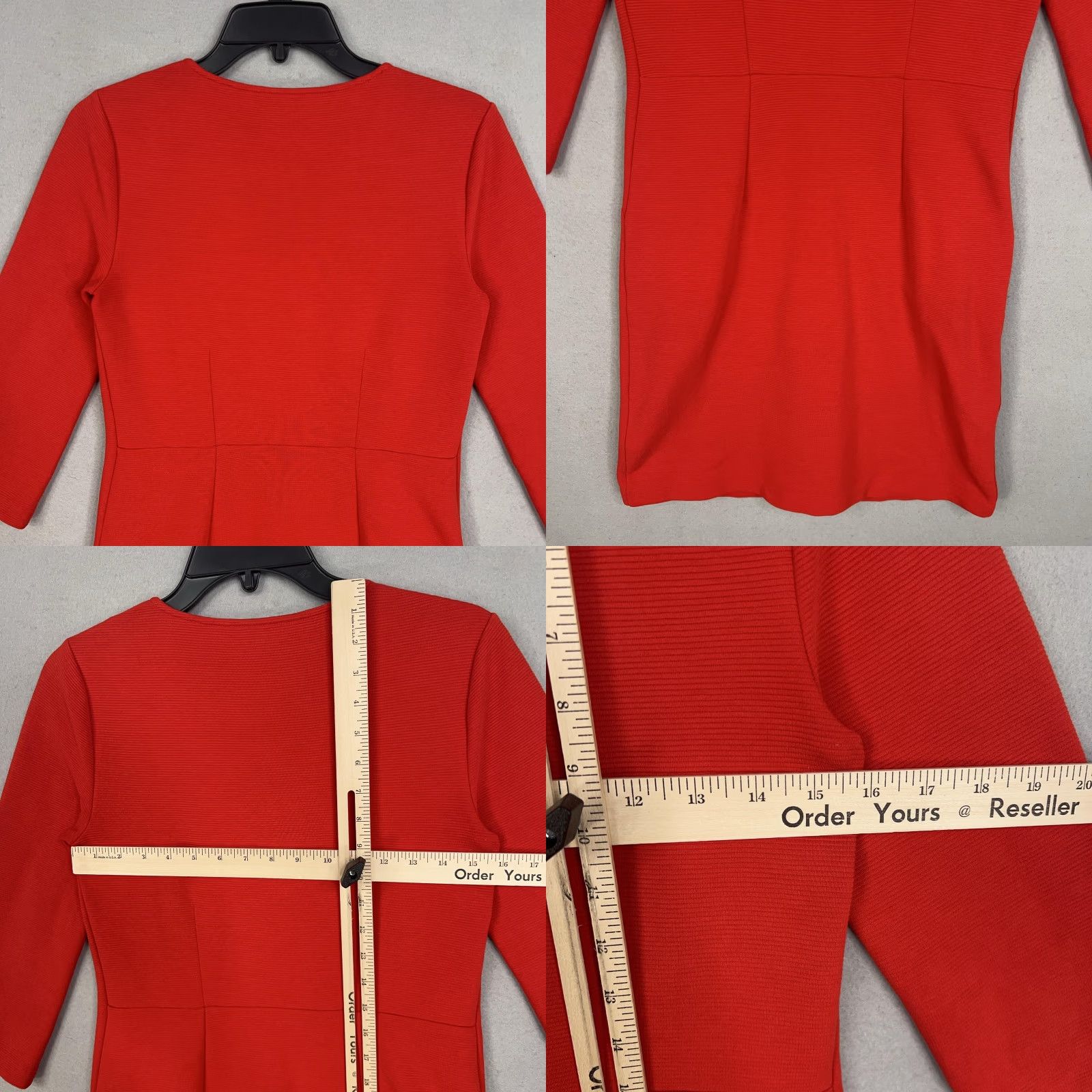 Boden Boden Dress Womens 2 Red V Neck Ottoman Rib Pockets Minimal Quiet Luxury Office Dress Size XS / US 0-2 / IT 36-38 - 8 Thumbnail