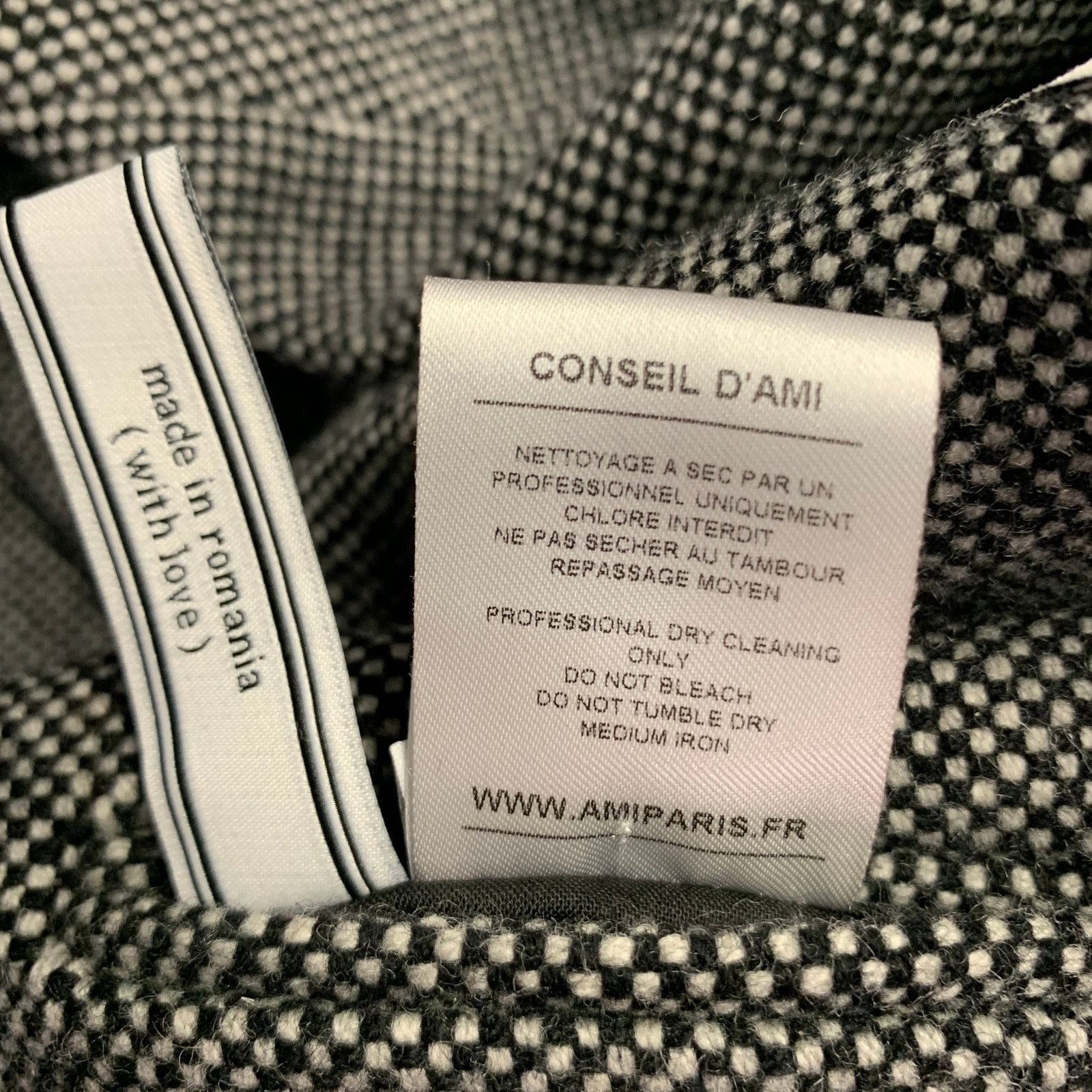 AMI AMI Size 36 Black Woven Wool Blend Notch Lapel Sport Coat Size 36R - 9 Thumbnail