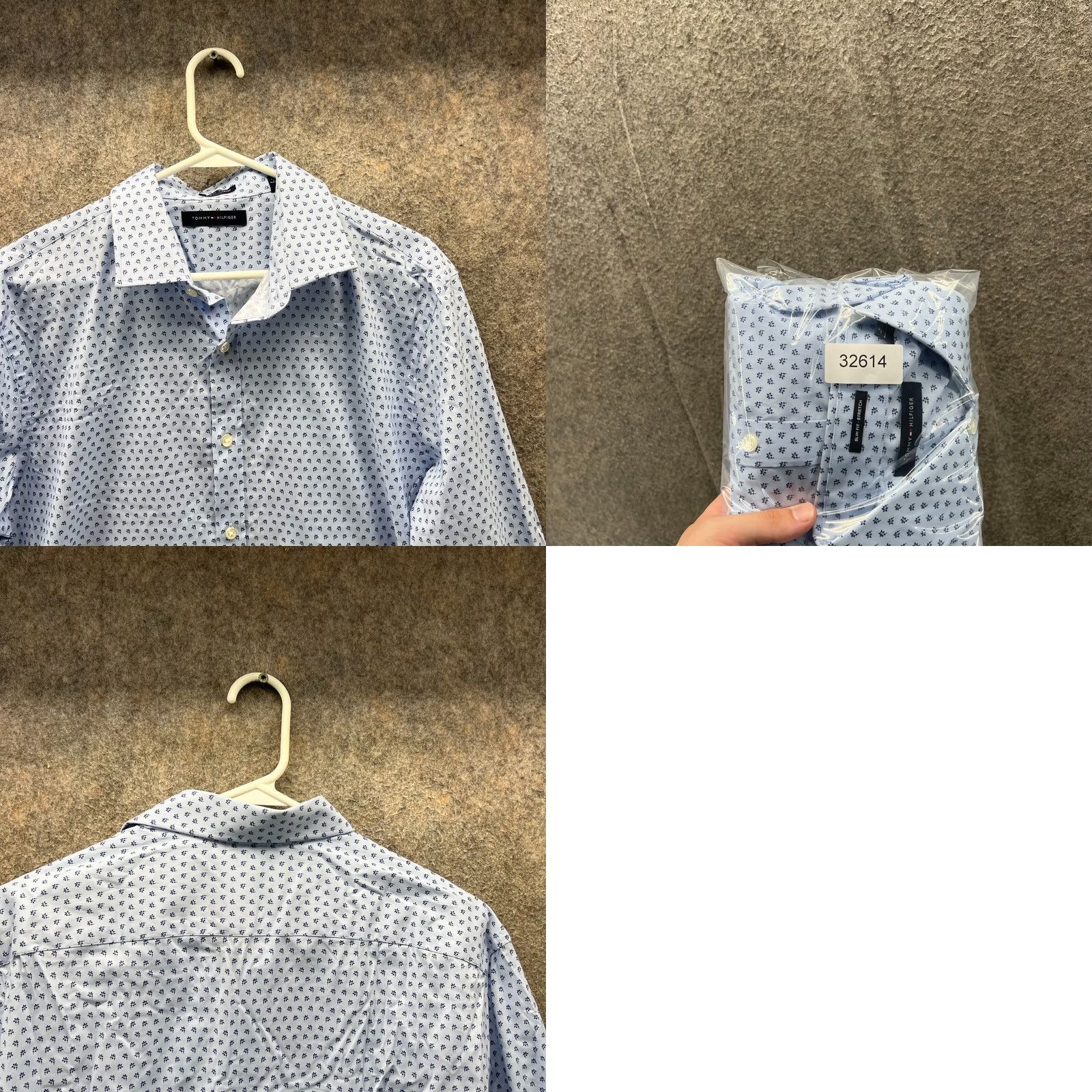 Tommy Hilfiger Tommy Hilfiger Shirt Mens Large Blue Button Down Slim Fit Stretch Floral AOP Size US L / EU 52-54 / 3 - 8 Thumbnail