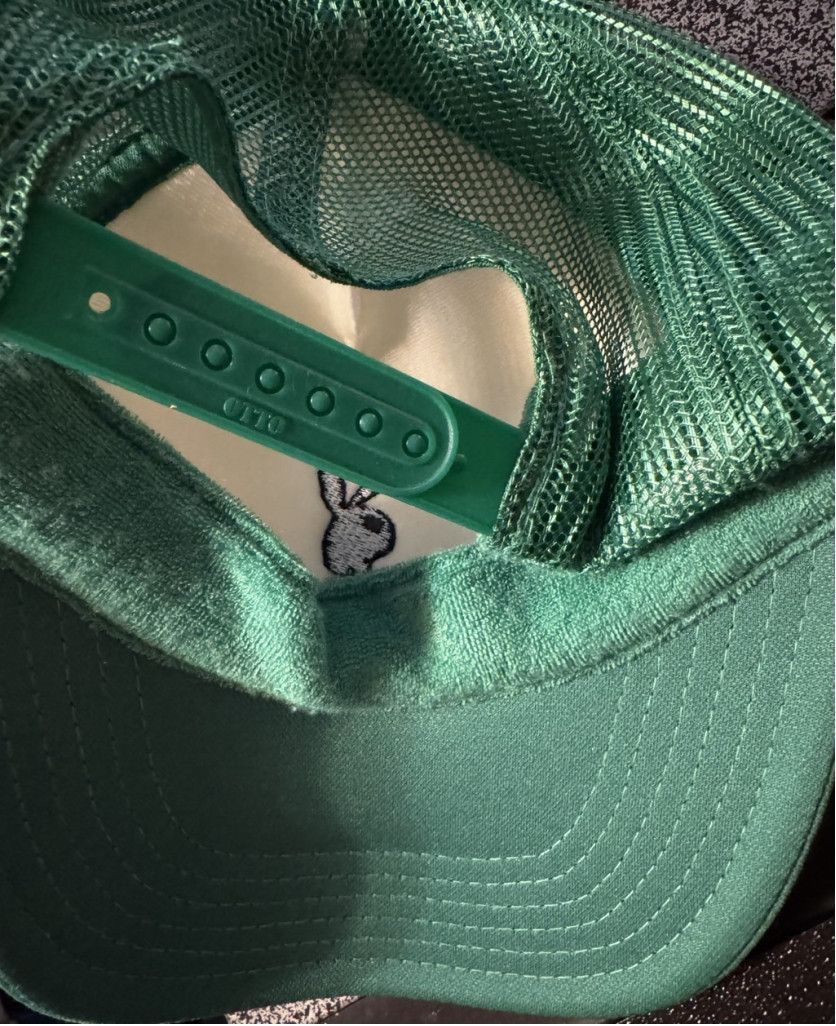 The Unbranded Brand Playboy Trucker snapback hat OSFA Green/White Size ONE SIZE - 2 Thumbnail