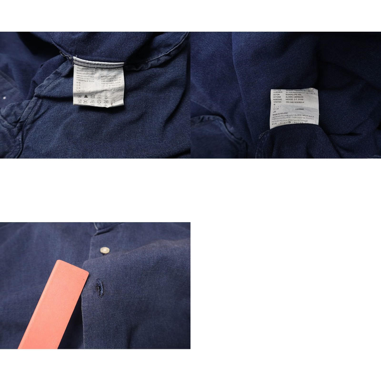 Suitsupply SUITSUPPLY Egyptian Cotton Shirt Blue 38 / 15 Cutaway Collar Button Up Mens Regular Long Sleeve Chest 38 Size US M / EU 48-50 / 2 - 8 Thumbnail