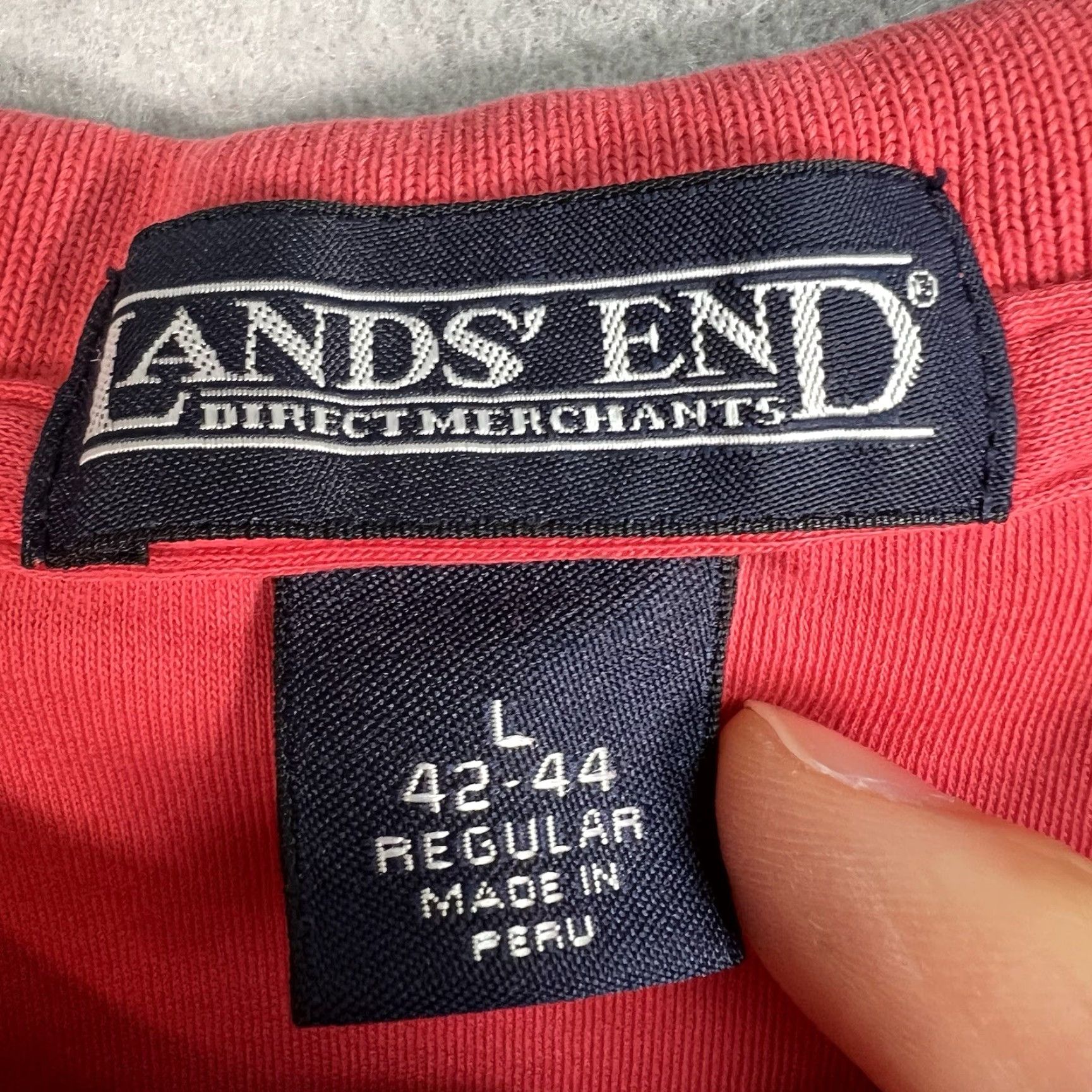Lands' End Lands' End Polo Shirt Adult Large Pink Cotton Mens Size US L / EU 52-54 / 3 - 5 Thumbnail