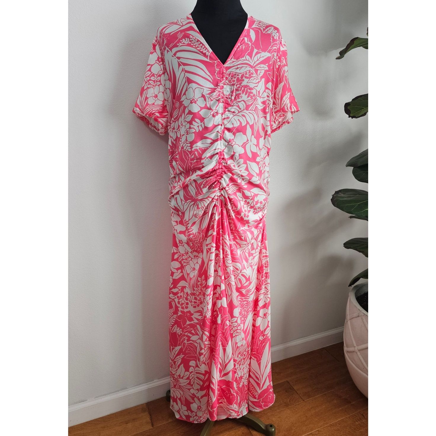 J.McLaughlin NWT J.McLaughlin Silk Pink/White Bay Isle Fernanda Dress 14 Size XL / US 12-14 / IT 48-50 - 3 Thumbnail