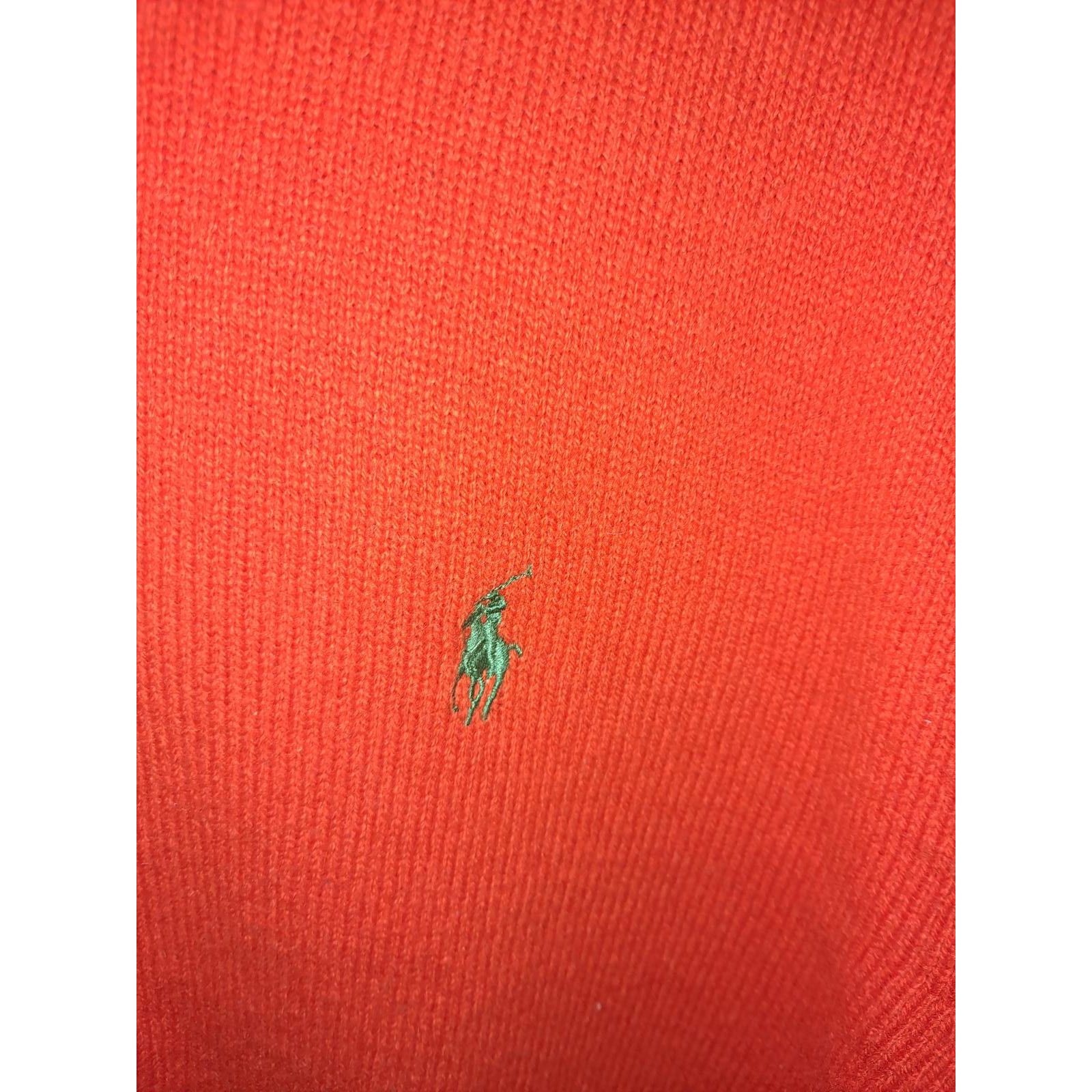 Polo Ralph Lauren Polo Ralph Lauren Orange V Neck 100% Lambswool Size Large Size US L / EU 52-54 / 3 - 2 Thumbnail