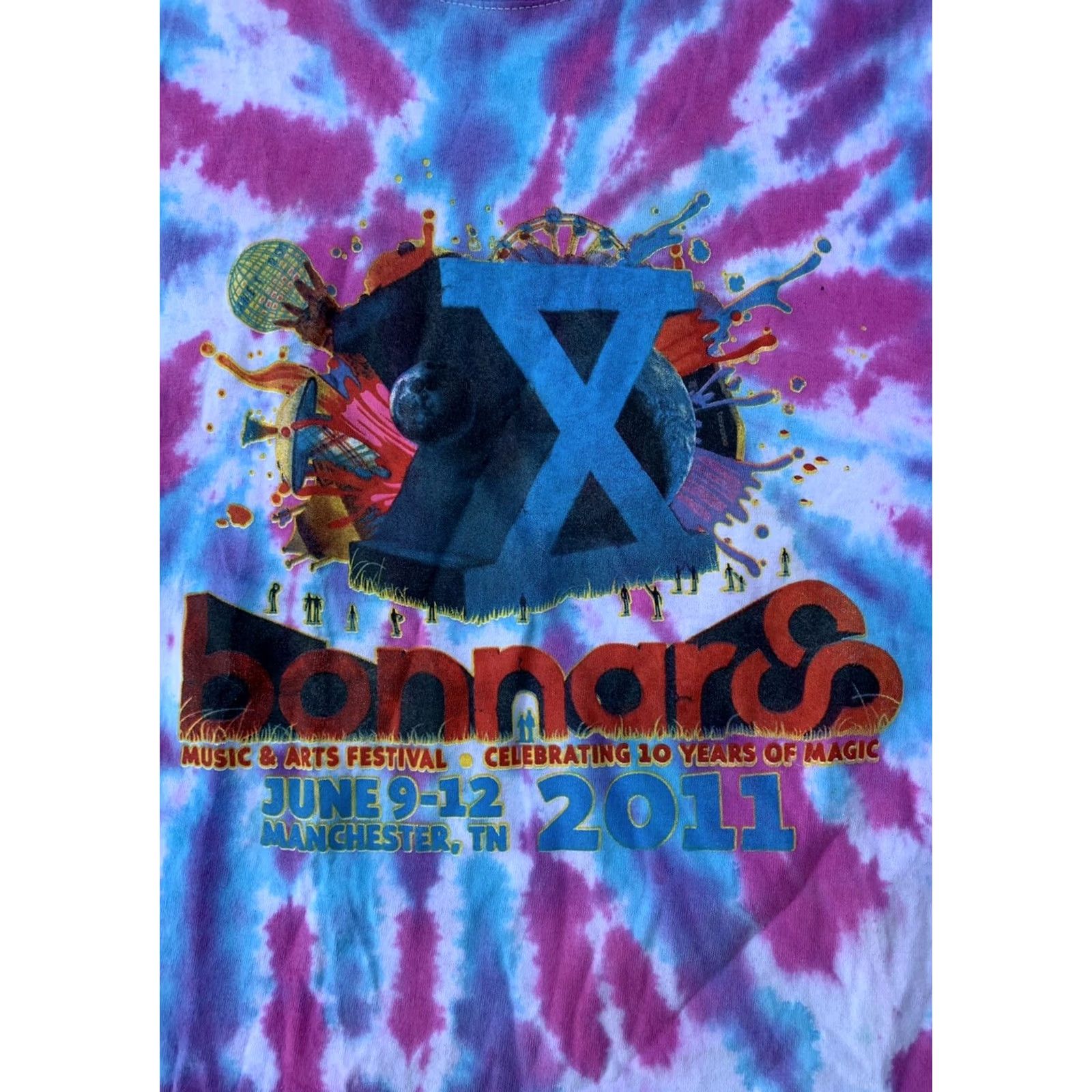 Anvil Bonnaroo Music & Arts Festival T-Shirt 2011 2XL Multicolor Short Sleeve Crew Neck Anvil Gel?? Size US XXL / EU 58 / 5 - 3 Thumbnail