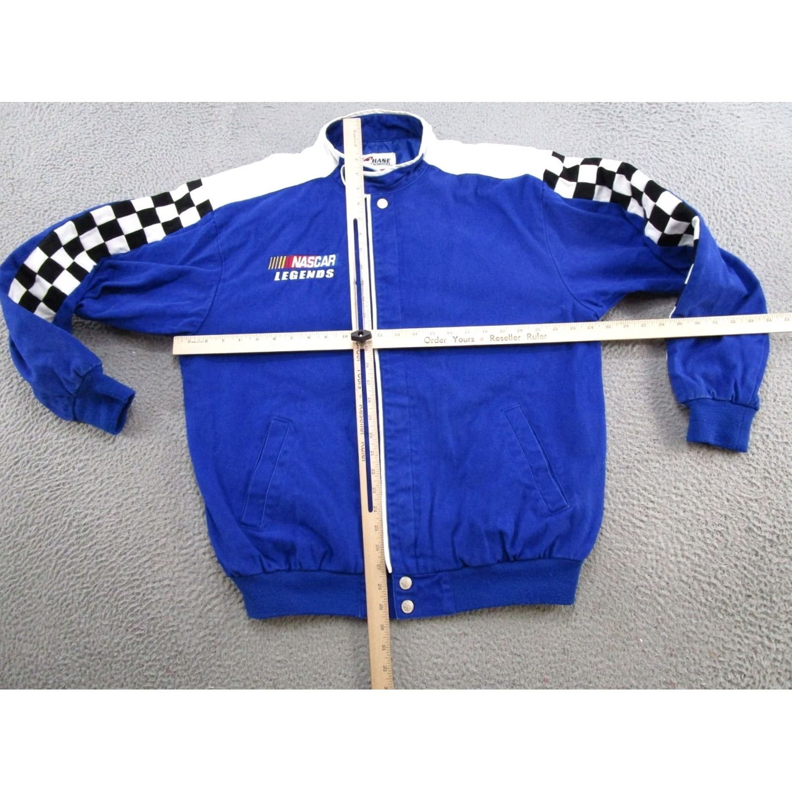 Chase Authentics VINTAGE NASCAR Racing Jacket Legends Chase Authentics Signatures Size L Blue Bomber Jacket with Pockets Size US L / EU 52-54 / 3 - 6 Thumbnail