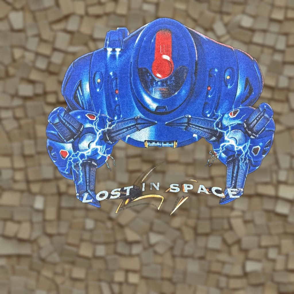 Vintage VINTAGE Lost In Space T-Shirt Men Large 90s Sci-Fi Robot Movie Tee Black Cotton Short Sleeve Size US L / EU 52-54 / 3 - 1 Thumbnail
