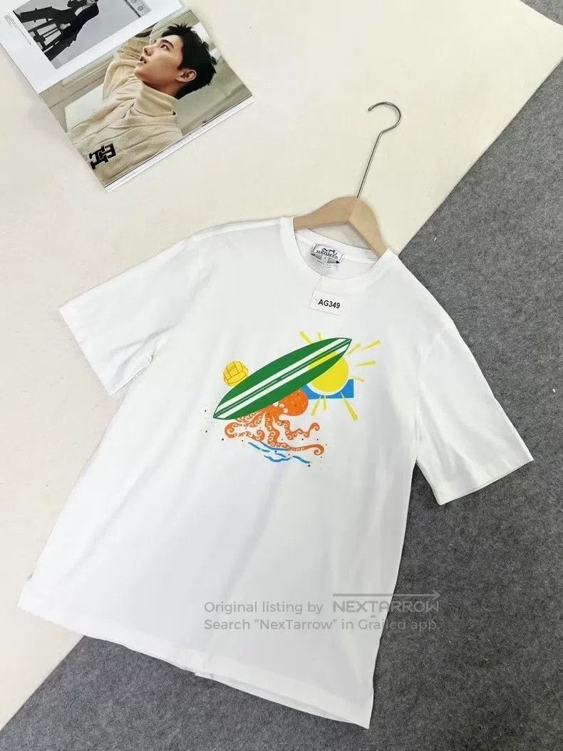 Hermes Hermes Pure Cotton Printed Short-Sleeve T-Shirt Size S / US 4 / IT 40 - 2 Thumbnail