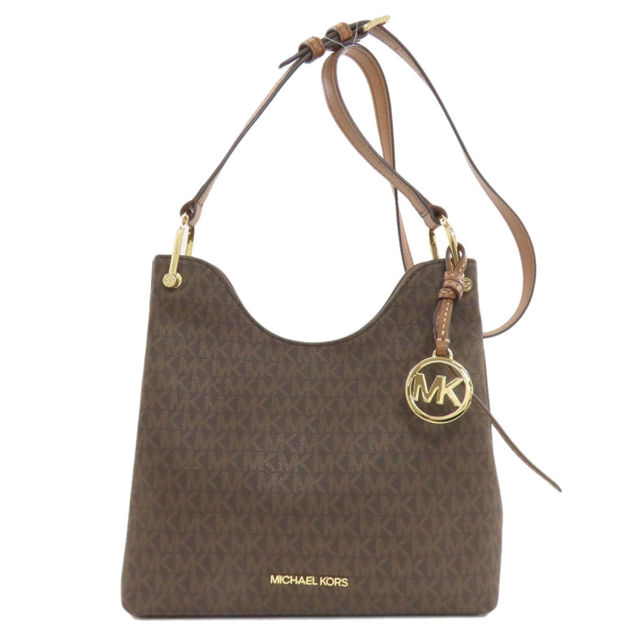 Michael Kors Mk Signature Shoulder Bag Pvc Women's in Brown