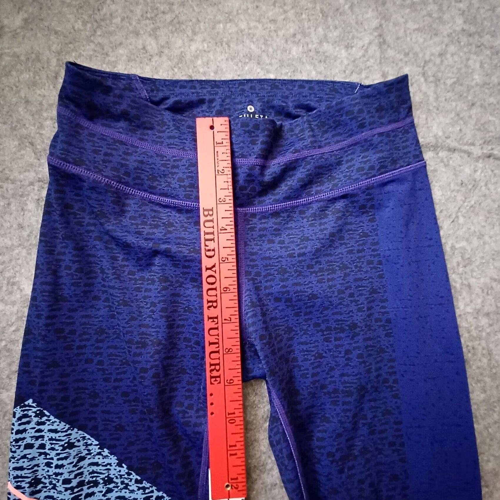 Athleta Athleta Tights Womens Small Blue Coral Reflective Sonar 7/8 Back Pocket Zip Size ONE SIZE - 7 Thumbnail