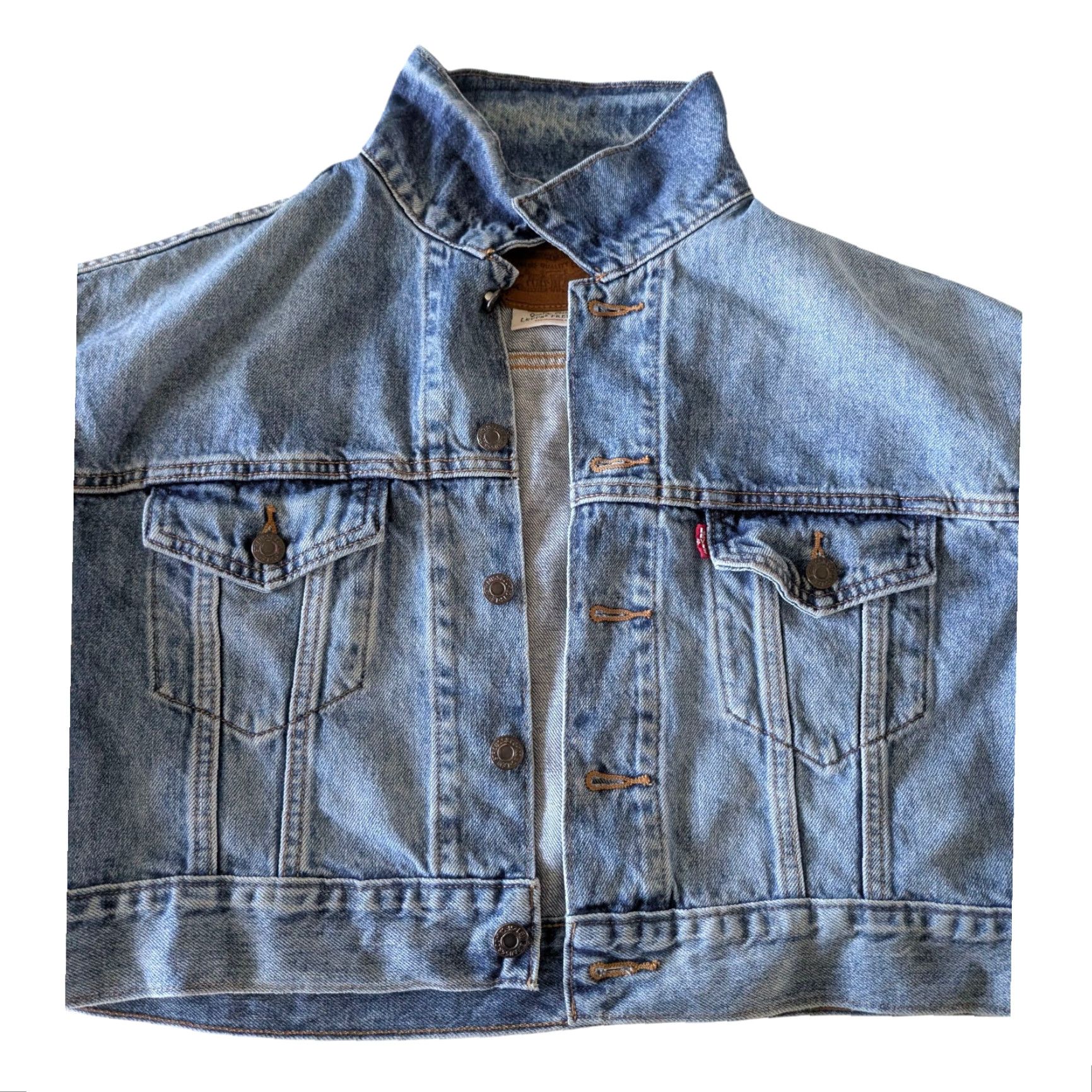 Levi's Levi’s Premium Trucker Jacket S Small Blue Women Denim 100% Cotton Cropped Classic Blue Vintage? Size S / US 4 / IT 40 - 3 Thumbnail