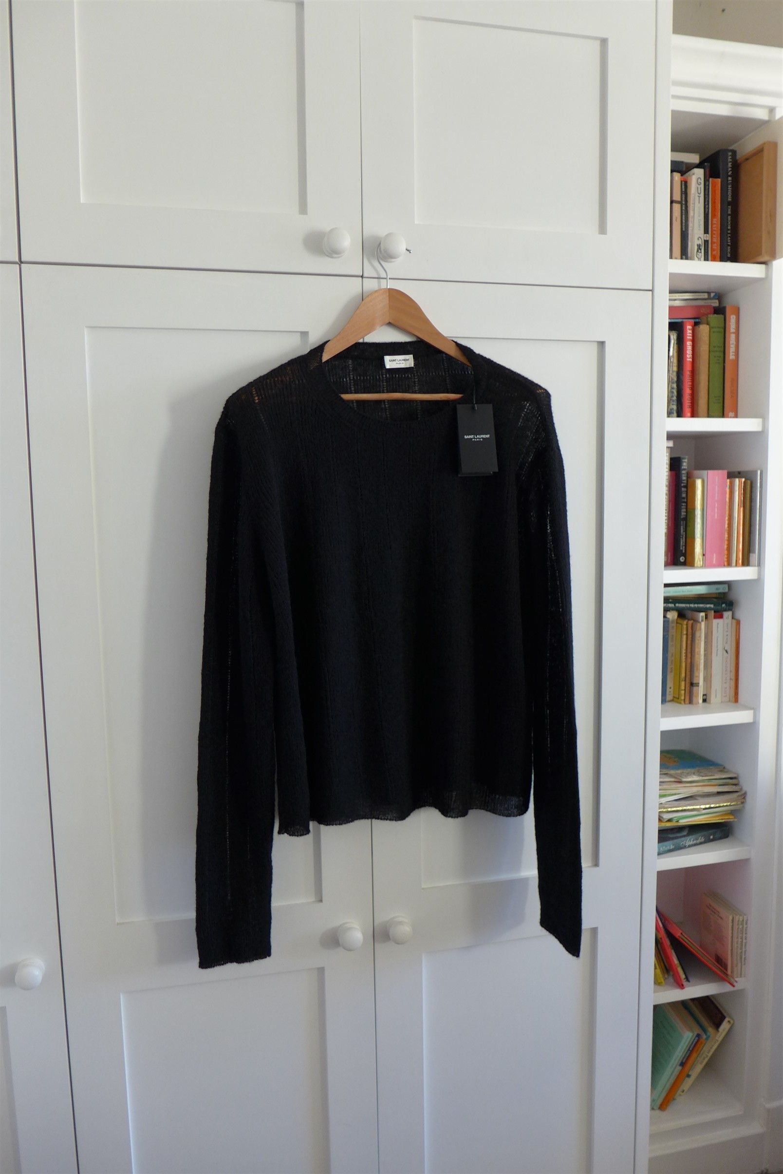 Saint Laurent Paris Saint Laurent Openwork Knit Sweater -- Black Alpaca Size US XL / EU 56 / 4 - 7 Thumbnail