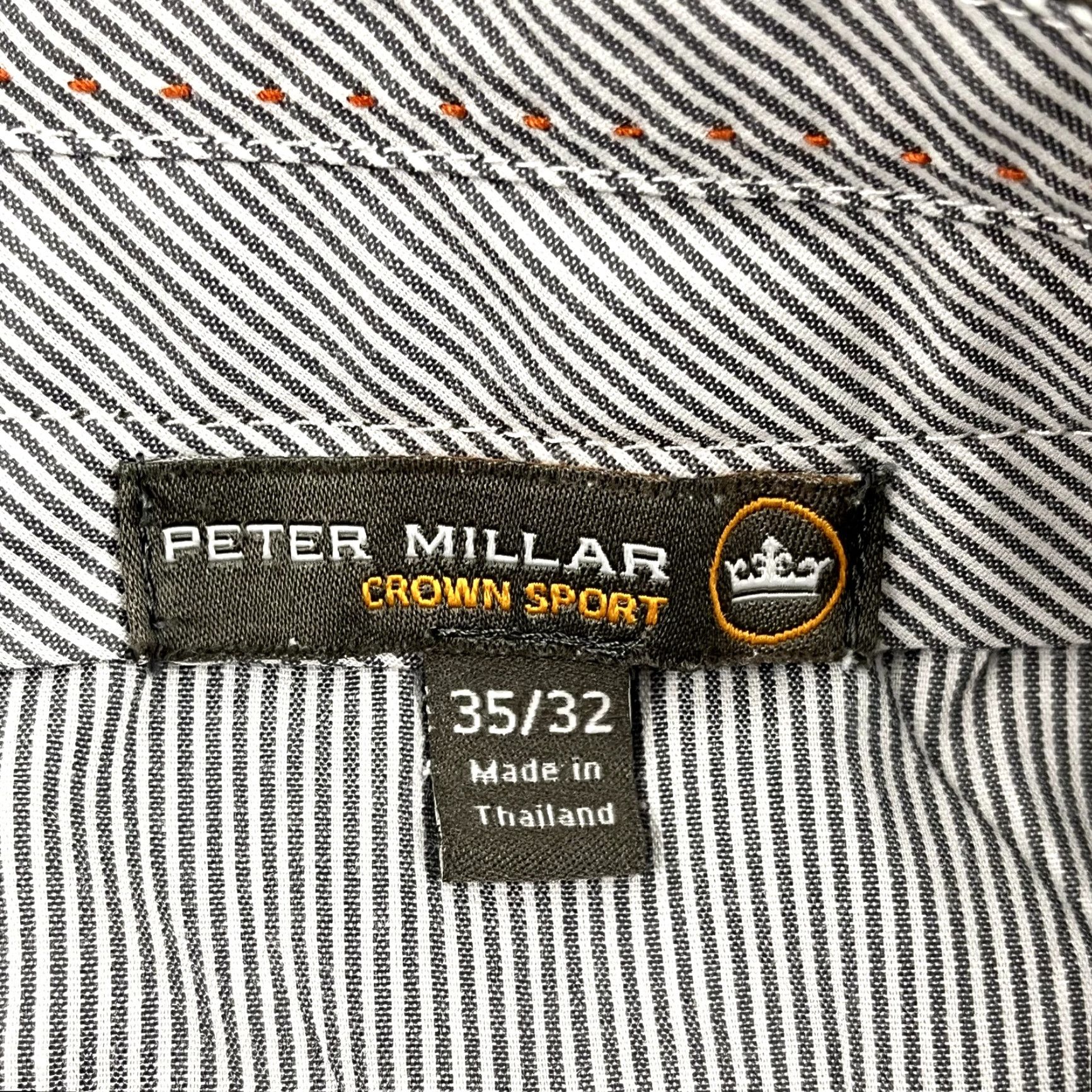 Peter Millar PETER MILLAR Pants Mens 35 x 29 Brown Franklin Performance Golf Trousers Pleated Size US 35 - 2 Thumbnail