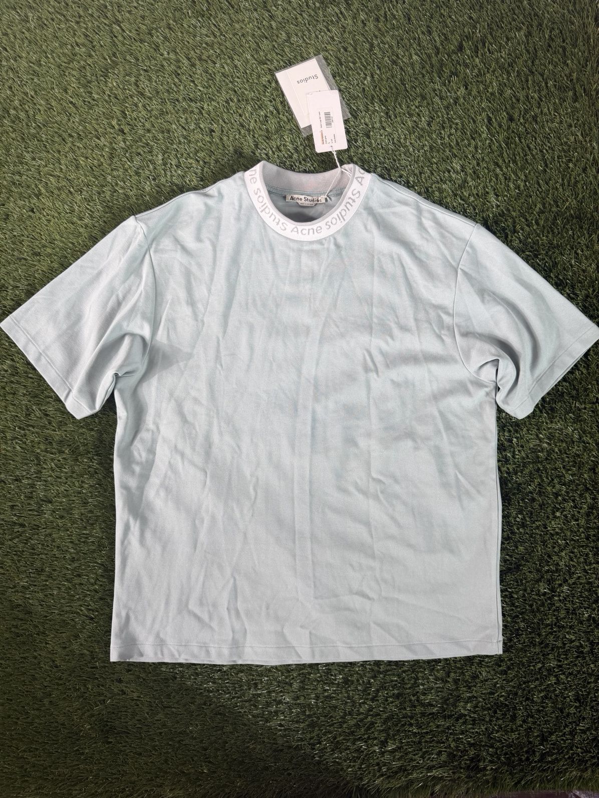 Acne Studios Acne Studios Logo Collar Knit Tee Icy Mint Large BNWT Size US L / EU 52-54 / 3 - 1 Thumbnail
