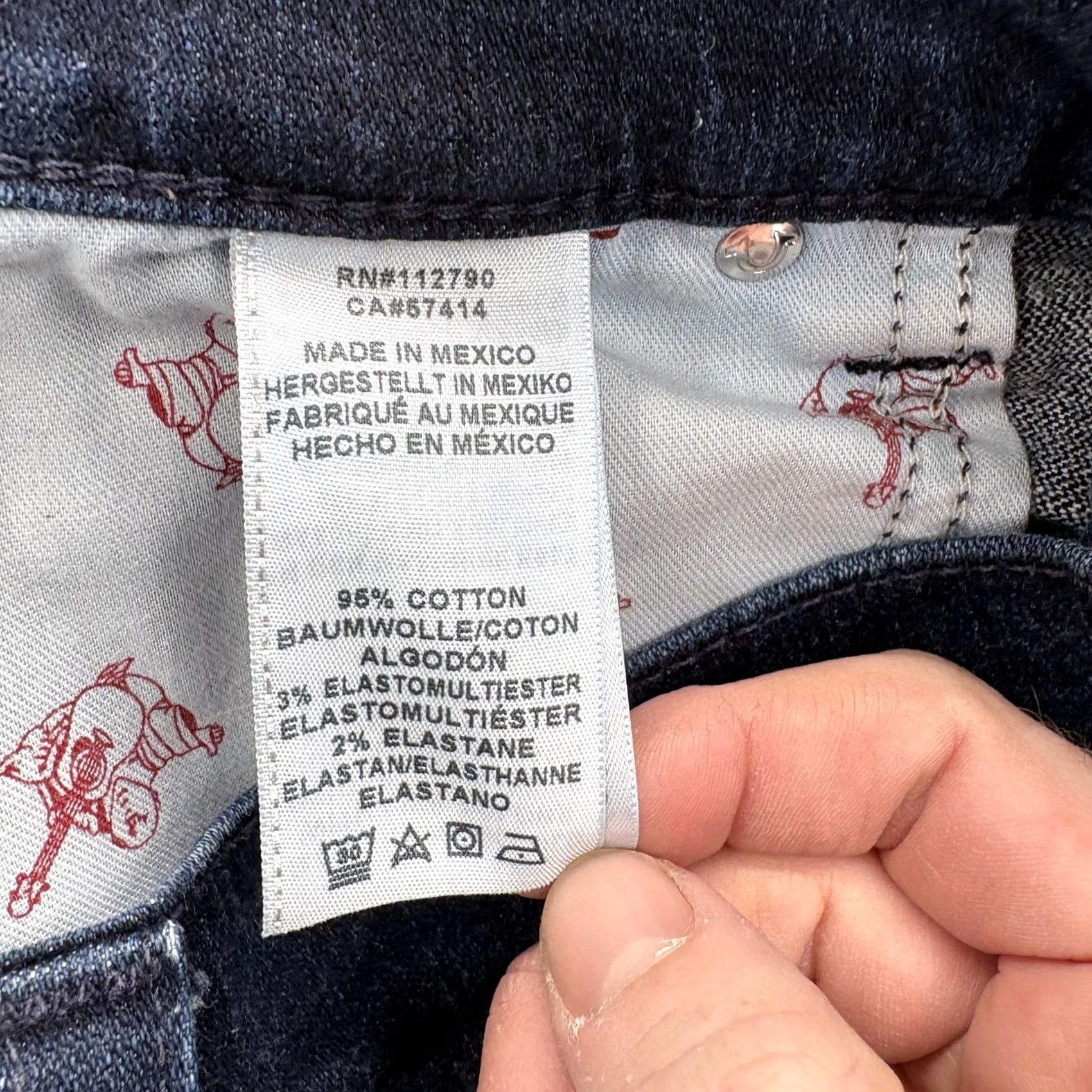 True Religion True Religion Rocco Jeans Mens 33x34 Blue Rinse Slim Stretch Denim Flap Logo Pockets Zip Casual Vintage: No Size US 33 - 6 Thumbnail